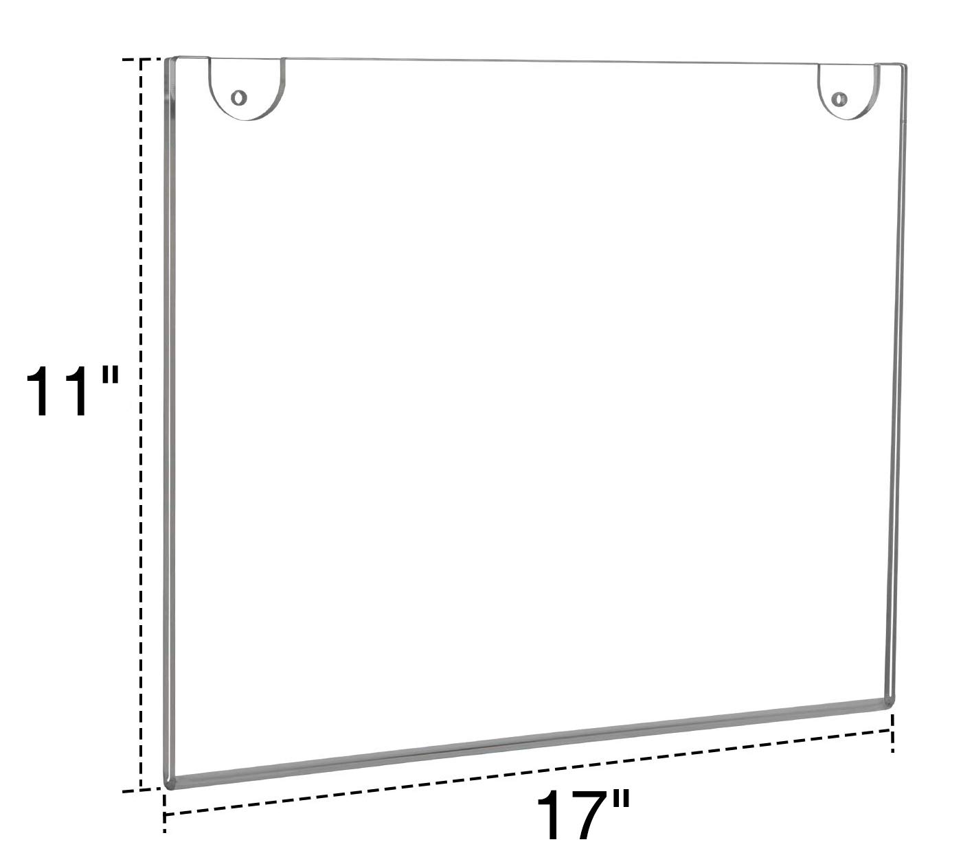NIUBEE 11x17 Horizontal Acrylic Sign Holder - Clear Poster Picture Frame for Paper - Perfect for Retail Displays, Restaurants & Office Signage