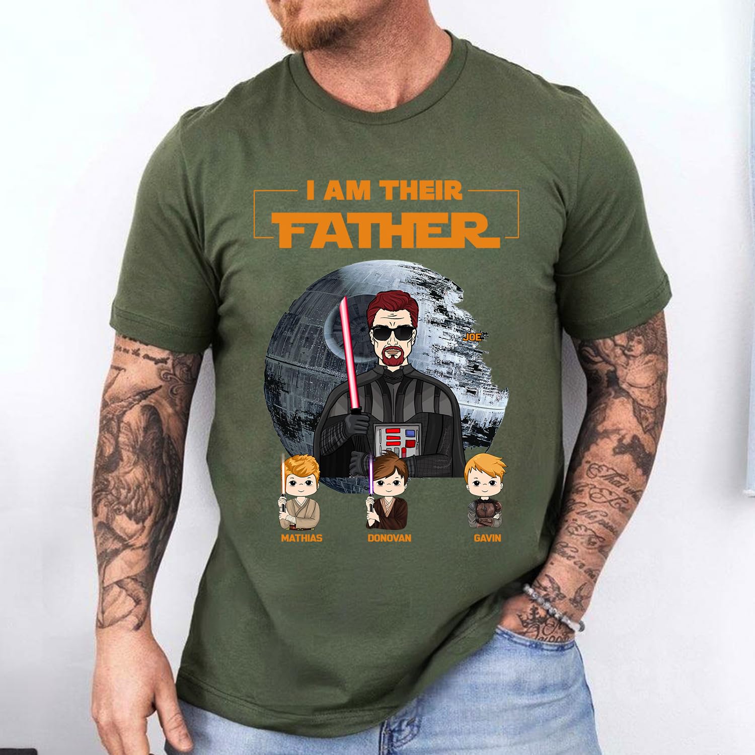Custom 'I Am Their Father' Personalized T-Shirt for Dad - Best Dad Ever Shirt, Father's Day Gift, Matching Dad & Kid Shirts - Black, Small | Perfect for Father's Day, Family Photos & Special Occasions