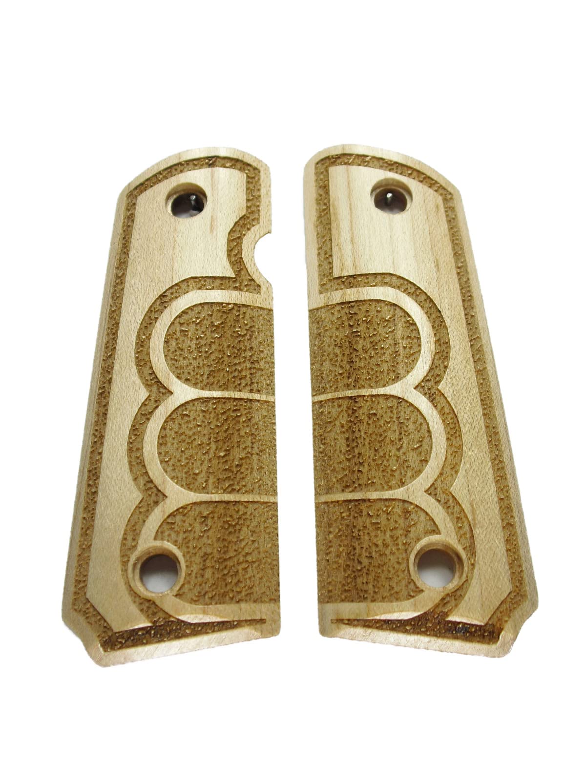 Premium Maple Grip Tape for COMPACT 1911 Pistols - Engraved Textured Non-Slip Handle - Perfect for Concealed Carry & Competitive Shooting