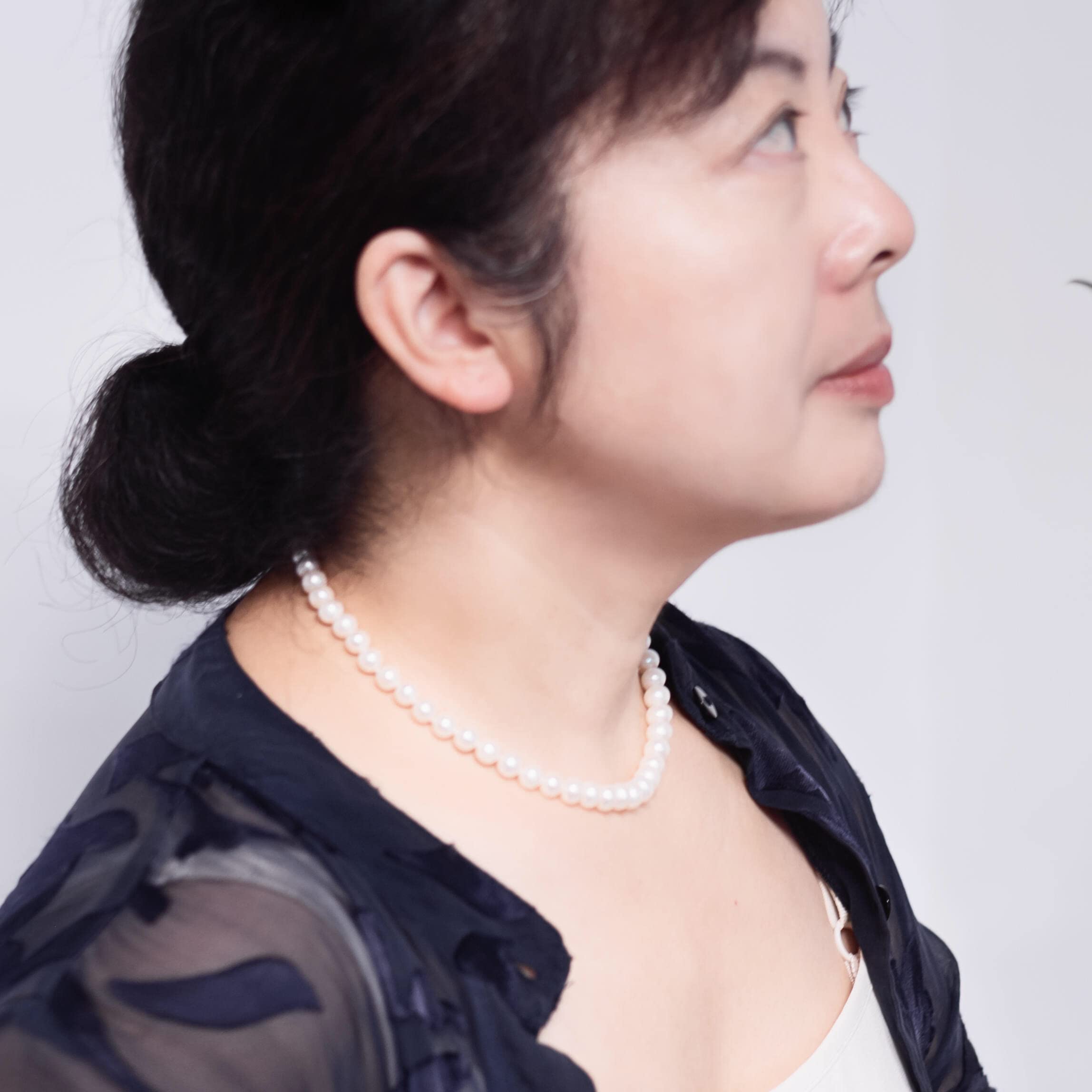 Cultured Freshwater Pearl Necklace for Women - Ivory & White Pearls, Sterling Silver, Wedding & Gift