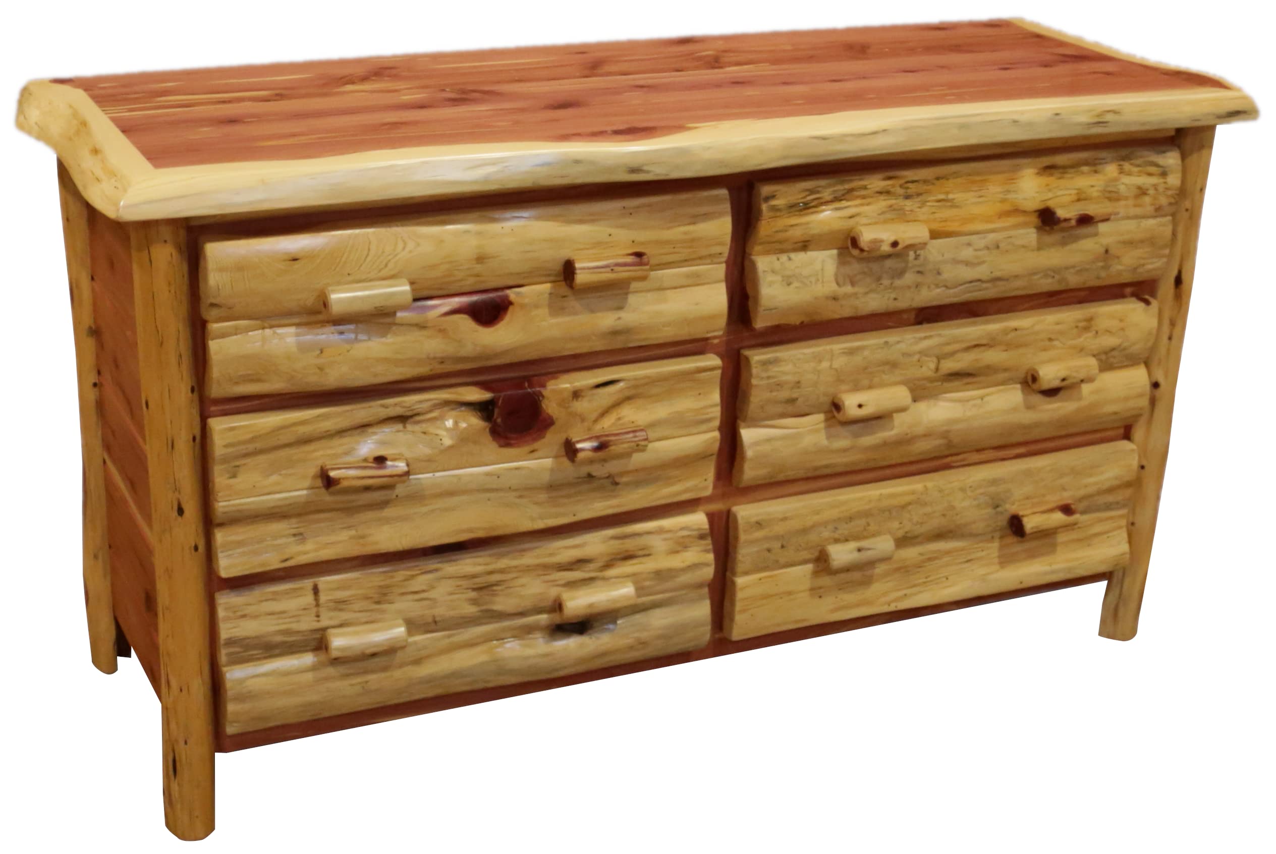 Premium Red Cedar Wood 6-Drawer Dresser - Solid Wood Bedroom Storage Furniture for Master Bedroom, Guest Room & Nursery Organization