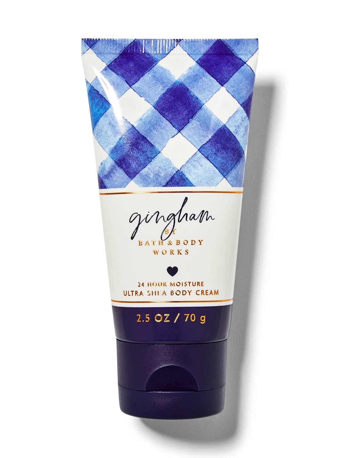 Bath and Body Works Travel Size Body Cream - 2.5 Oz 24 Hour Moisture Hydrating Lotion (Gingham Scent) for On-The-Go Skincare, Gym Bag Essential & Perfect Travel Companion