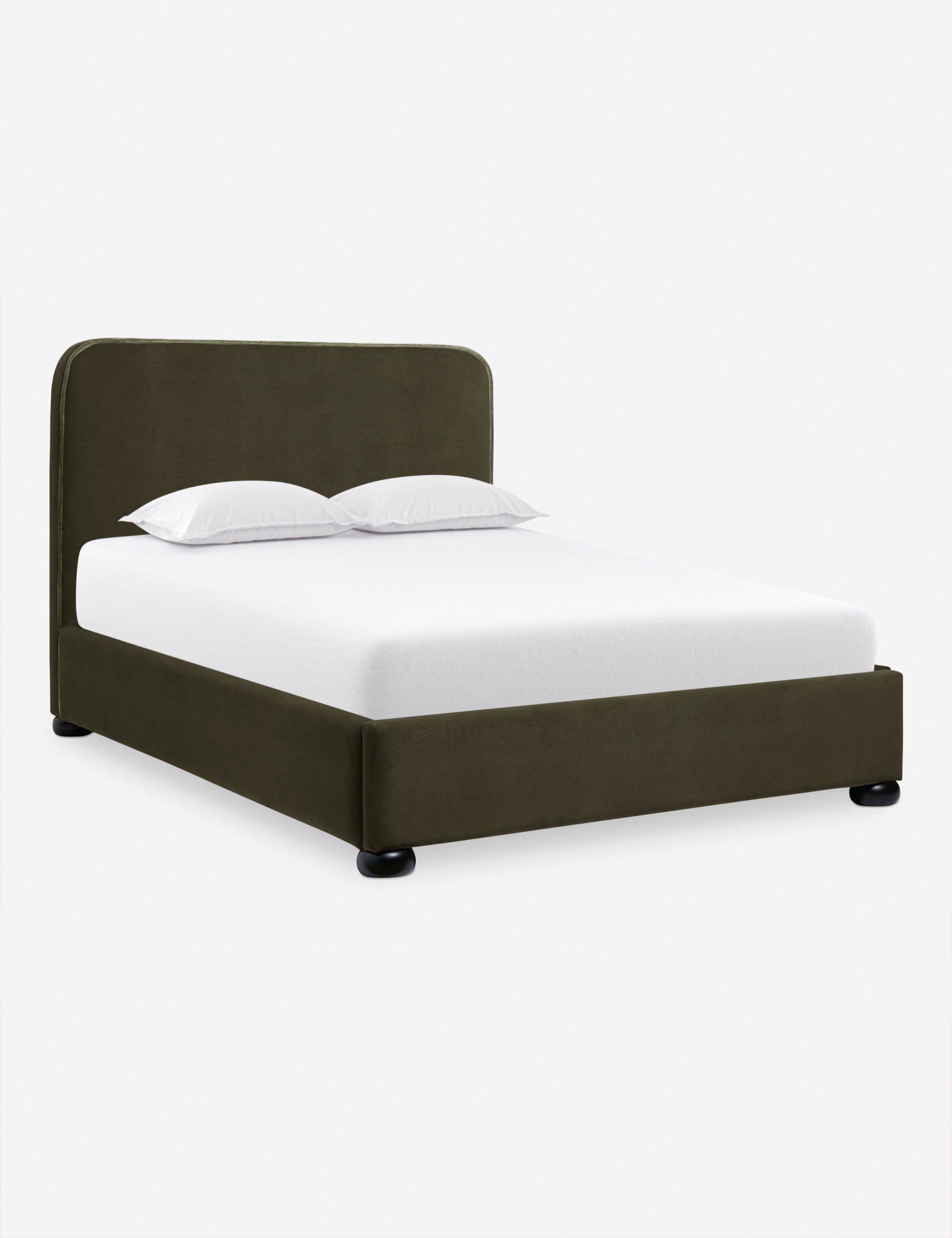 Bishop Platform Bed Frame - Queen Size, Modern Minimalist Wooden Bed with Headboard - Perfect for Bedroom, Guest Room & Small Spaces