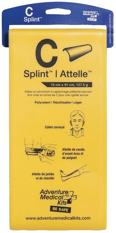 Adventure Medical Kits C Splint - Lightweight & Adjustable First Aid Splint for Outdoor Emergencies, Hiking, Camping & Sports Injuries