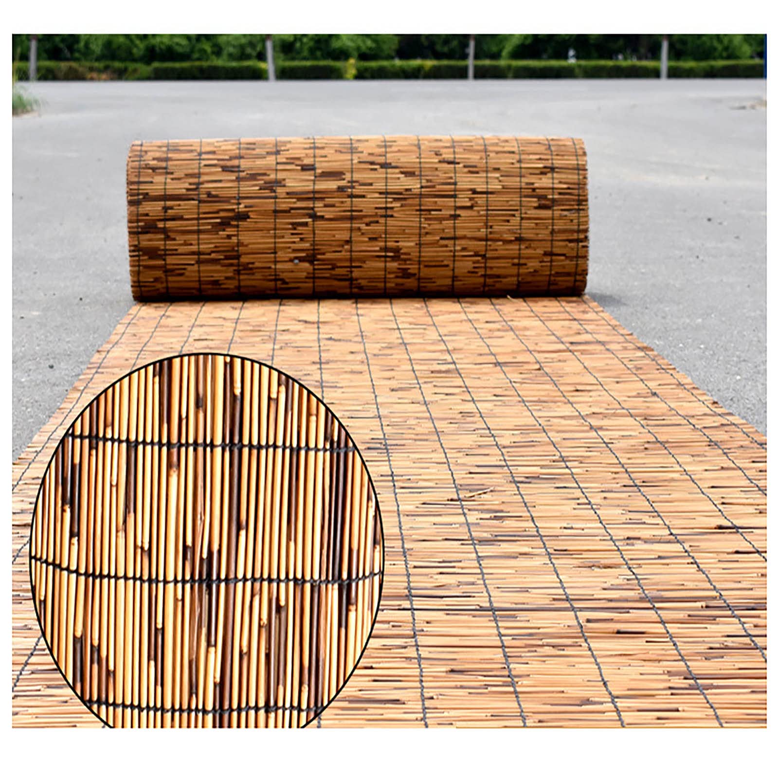 Bamboo Reed Fence Roll - 2/3/4 Feet High Privacy Screen for Patio, Garden & Balcony | Natural Sun Shade & Windbreak Cover | Outdoor Decorative Fencing Solution (Perfect for Backyard, Deck, and Poolside Privacy)