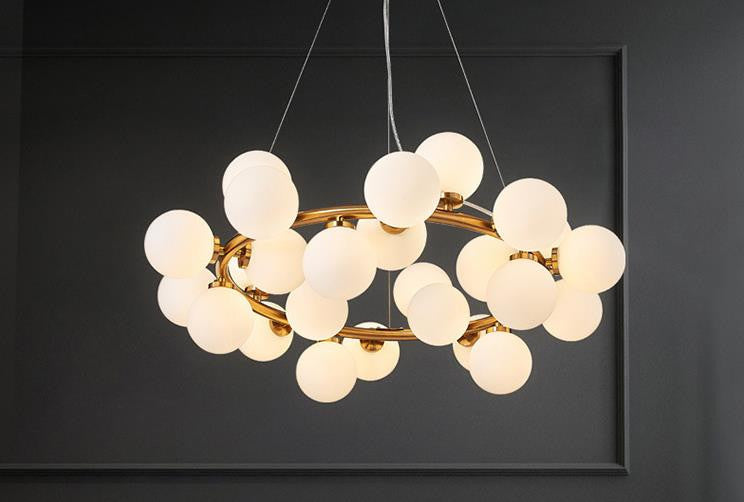 Elegant Natalie Orb Chandelier - Modern Crystal Ceiling Light Fixture for Dining Room, Bedroom & Living Room Decor