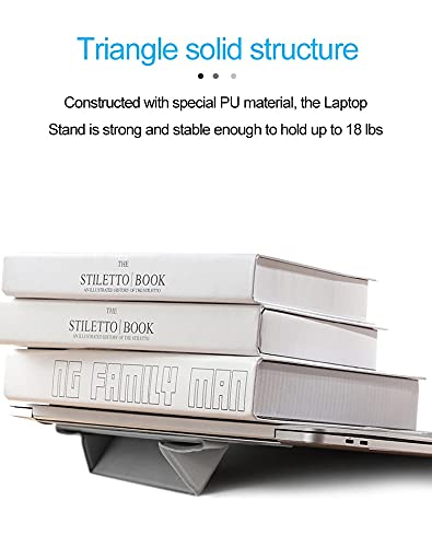 Mount Plus LS1 Flat Foldable Laptop Stand | Lightweight & Anti-Slide Portable Notebook Stand | Compatible with MacBook Air, Tablets & Laptops (Black) | Perfect for Home, Office & Travel Use