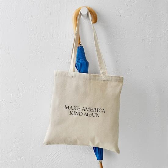 Make America Kind Again Tote Bag - Eco-Friendly Natural Canvas Reusable Shopping Bag for Groceries, Beach & Everyday Use