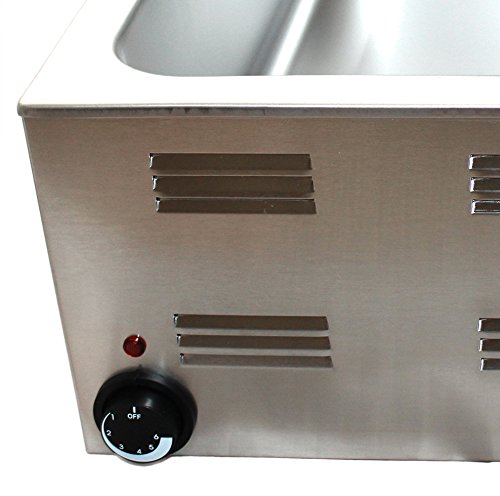 Tiger Chef Commercial Electric Food Warmer - Full Size Countertop Buffet Steam Table with Pan Cover - Ideal for Restaurants, Catering & Buffet Service
