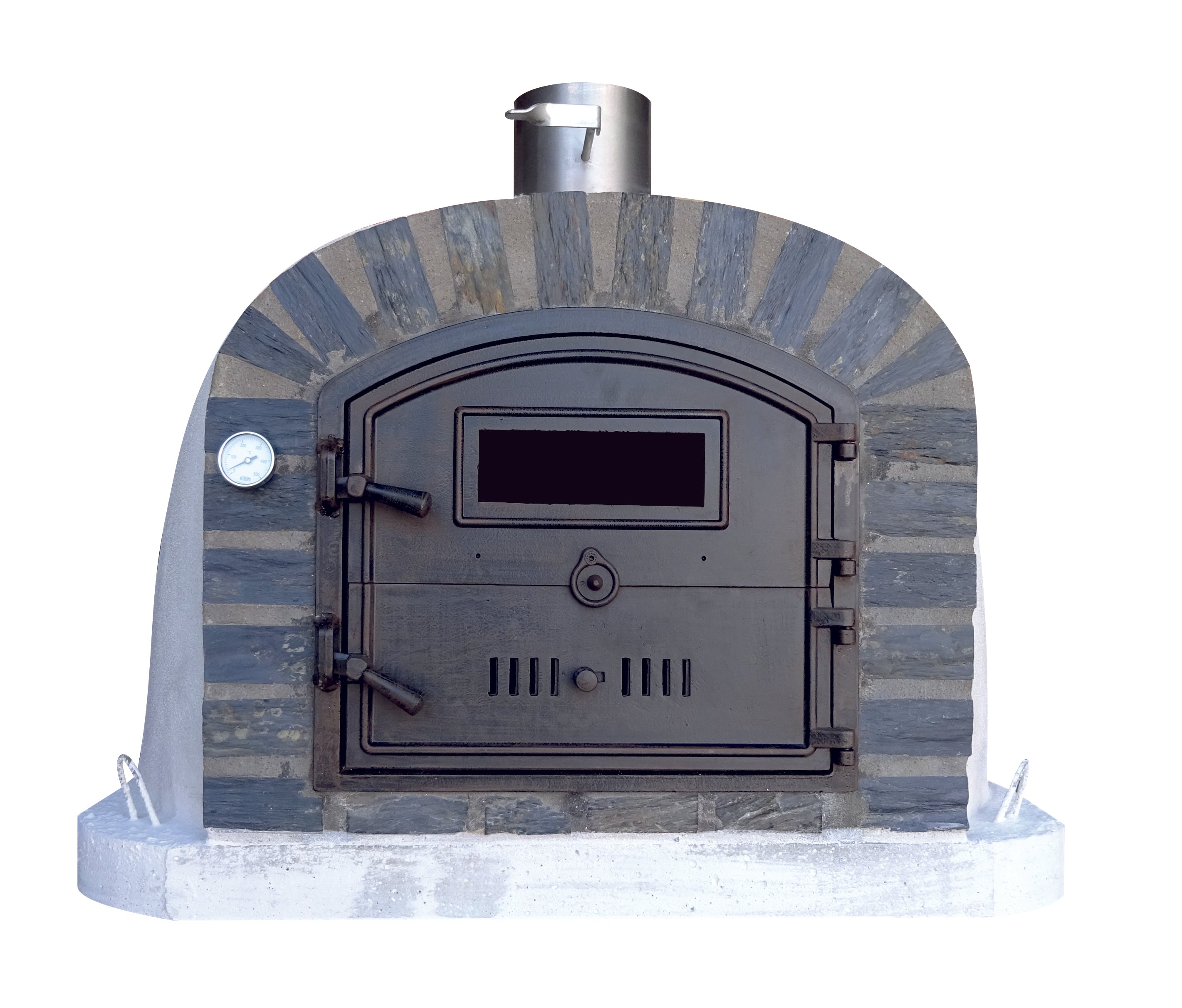Premium LISBOA STONE ARCH Hybrid Pizza Oven - Outdoor Wood & Gas Pizza Maker for Backyard, Patio, and Restaurant Use