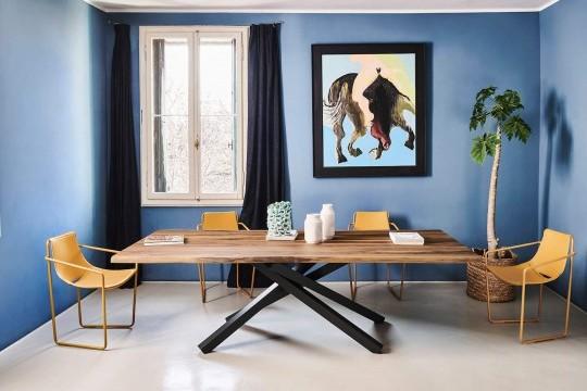 Midj Pechino Modern Dining Table - Elegant Wooden Kitchen Table for 6, Perfect for Family Dinners & Entertaining Guests