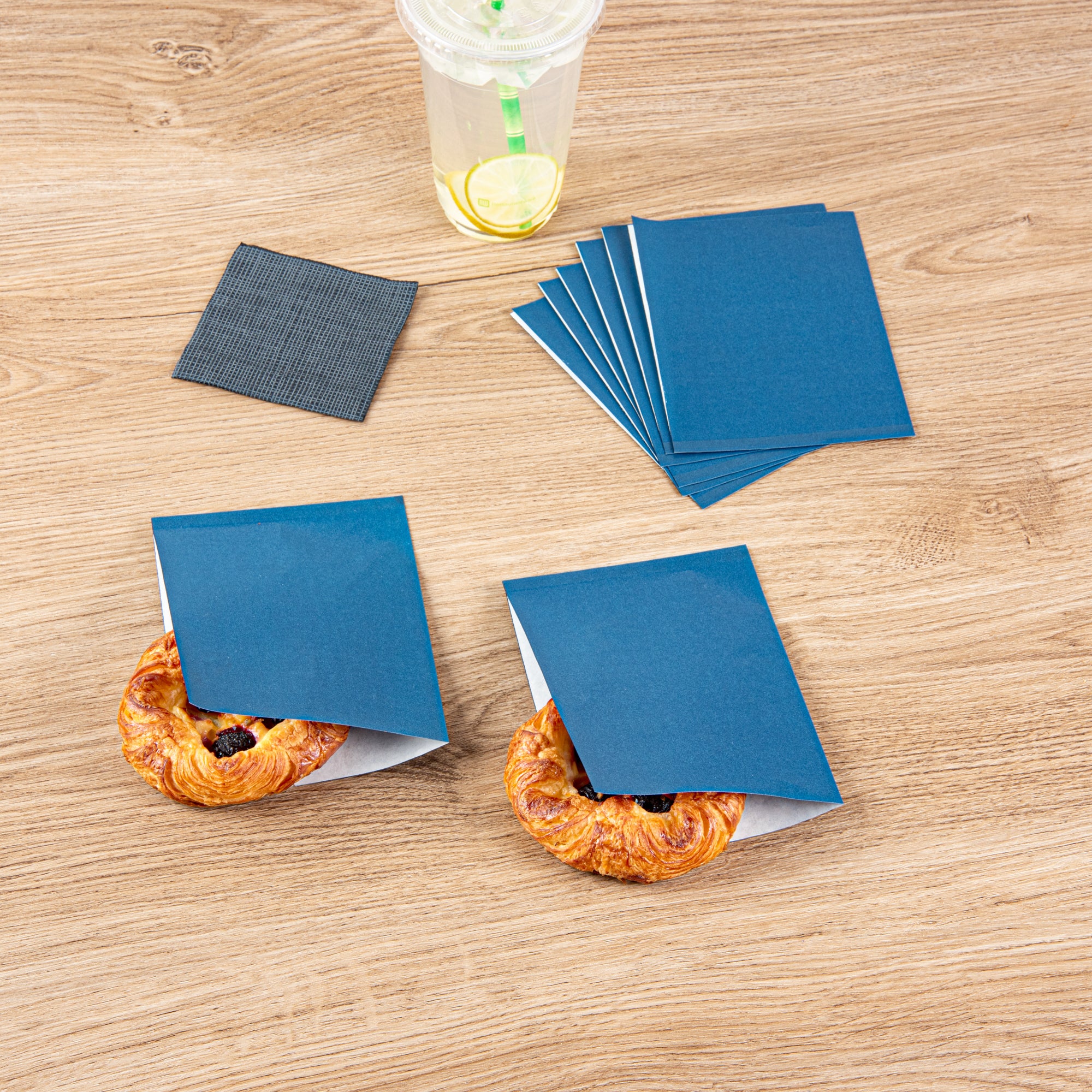 Midnight Blue Greaseproof Paper Bags - Small Double Open Food Bags (6.25