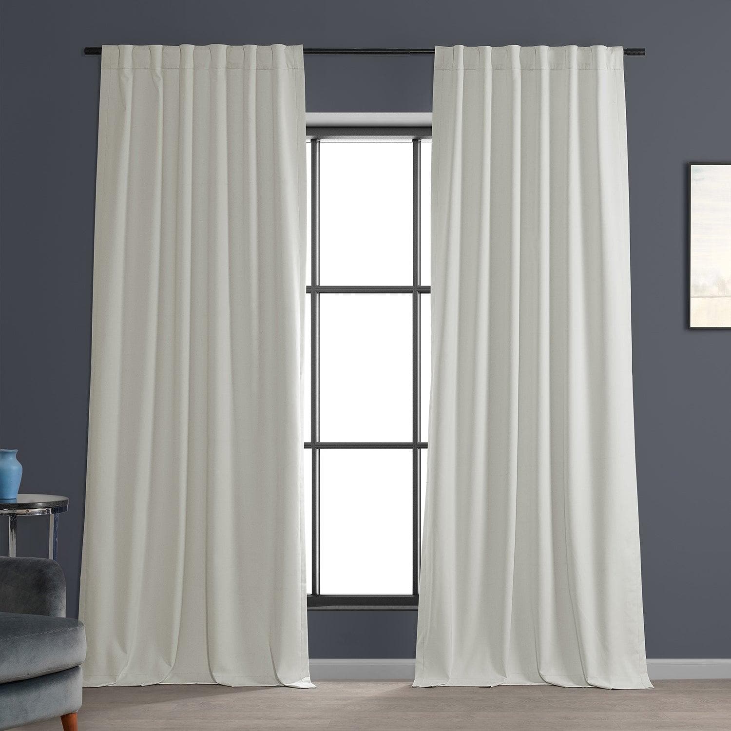 Off White Performance Linen Blackout Curtains for Bedroom & Living Room - Noise Reducing Thermal Insulated Window Drapes for Hotels, Home Theater, and Nursery