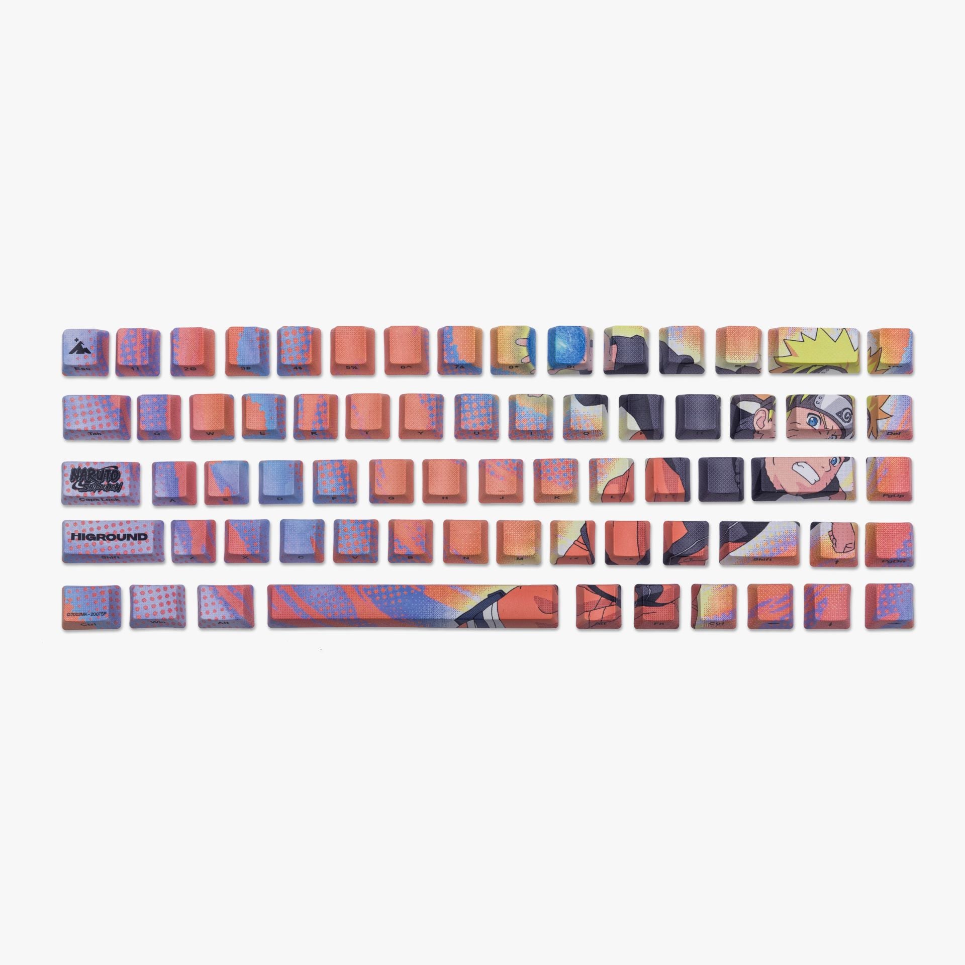 Naruto x HG 68 Keycaps Set - Anime Themed Mechanical Keyboard Keycaps for Gamers & Typists - Perfect for Gaming PCs, Custom Keyboards, and Anime Collectors