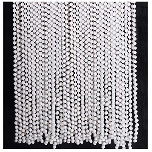 Funny Party Hats White Beaded Necklace - Flapper Beads for 1920s Theme Party - Bulk Bridal Shower Favors - Costume Accessories - 24 Pcs Set - Perfect for Gatsby Parties, Roaring 20s Events & Bachelorette Celebrations