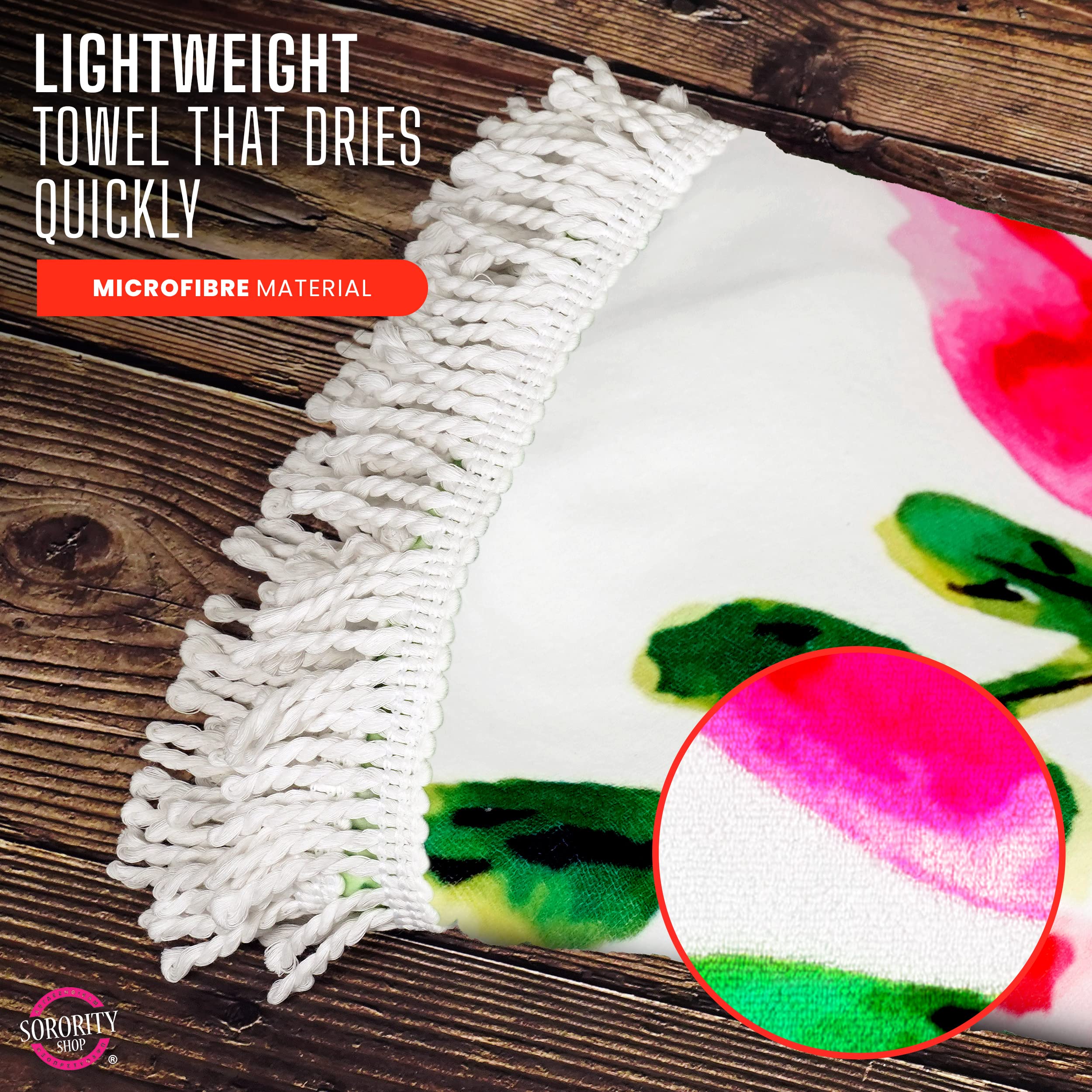 Alpha Sigma Tau Floral Round Beach Towel - 60
