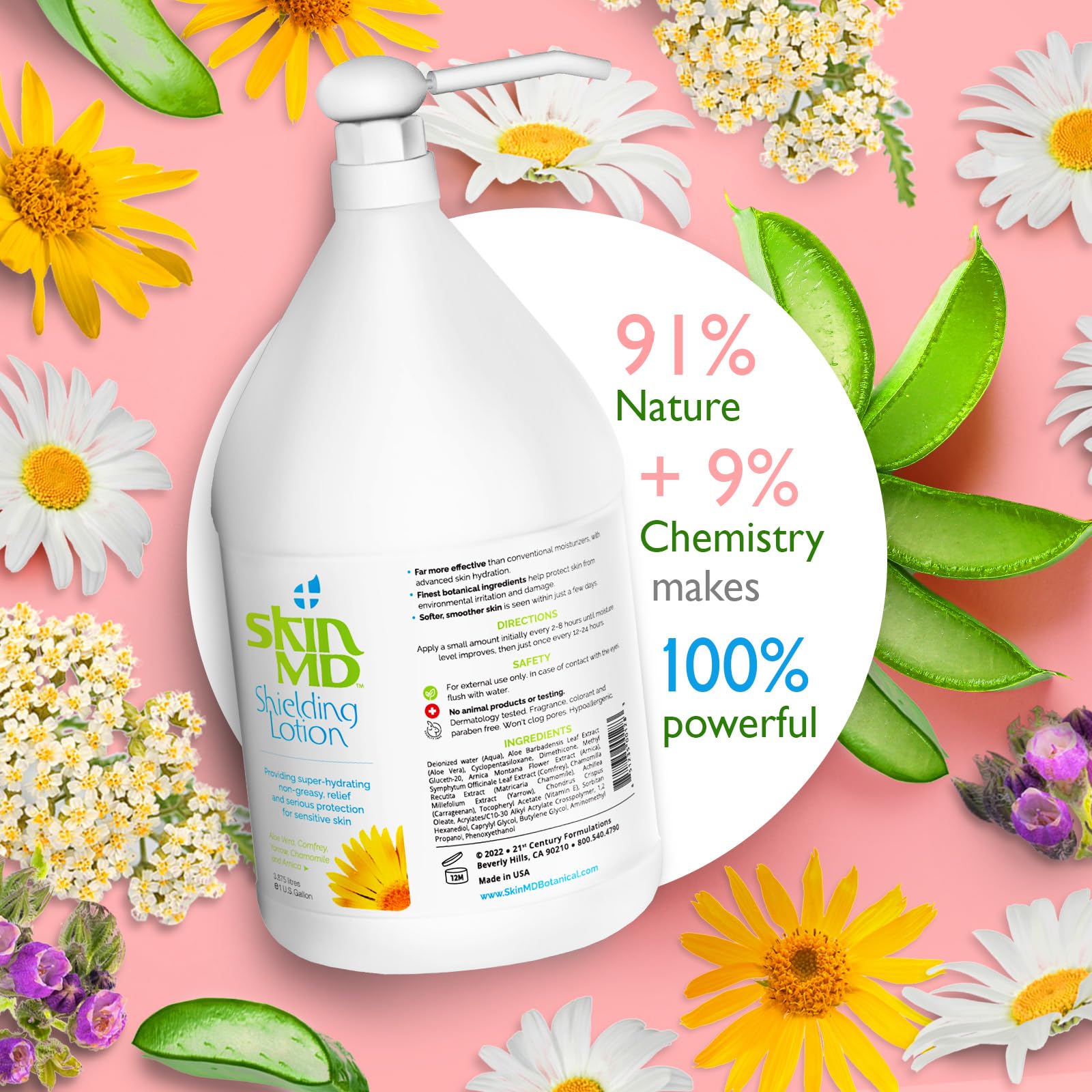 Skin MD Shielding Lotion - Hydrating Body Lotion for Sensitive Skin | Non-Greasy, Fast-Absorbing Moisturizer with Plant-Based Ingredients | Lotion for Dry Skin, Eczema & Psoriasis Relief (1 Gallon) | Perfect for Daily Use, Post-Shower Hydration & Skin Therapy