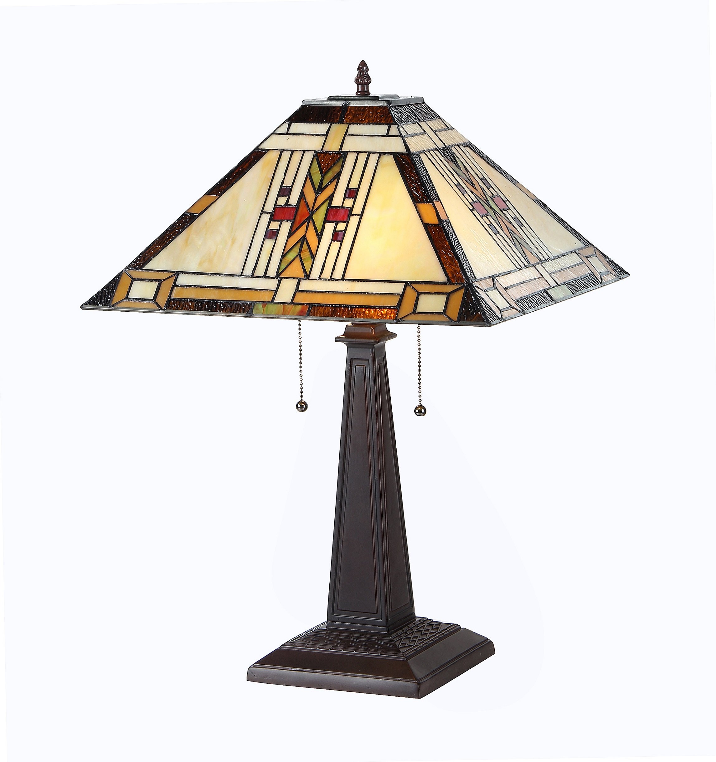 Tiffany-Style 2 Light Mission Table Lamp with 16