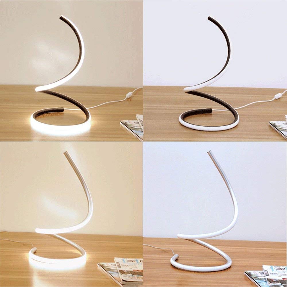 Modern Spiral LED Table Lamp - 40W Warm Light Acrylic Desk Lamp for Bedroom, Living Room & Office | Eye-Caring Study Light with Minimalist Space-Saving Design | Perfect for Night Reading, Home Decor and Workspace Lighting