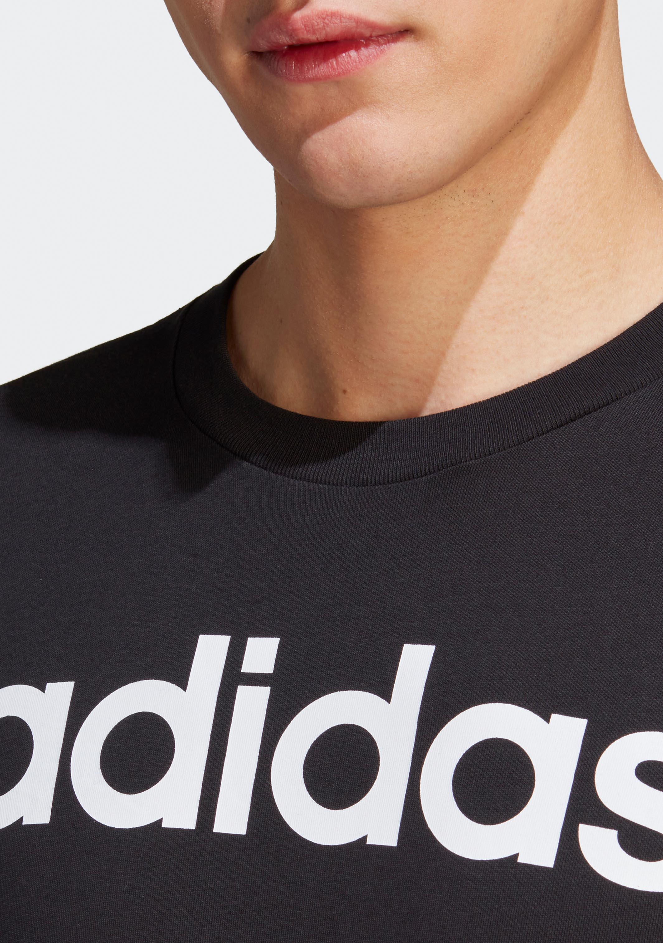 Adidas Men's Essential Linear Embroidered Logo T-Shirt - Comfortable Cotton Jersey Tee for Casual Wear, Gym & Everyday Outfits