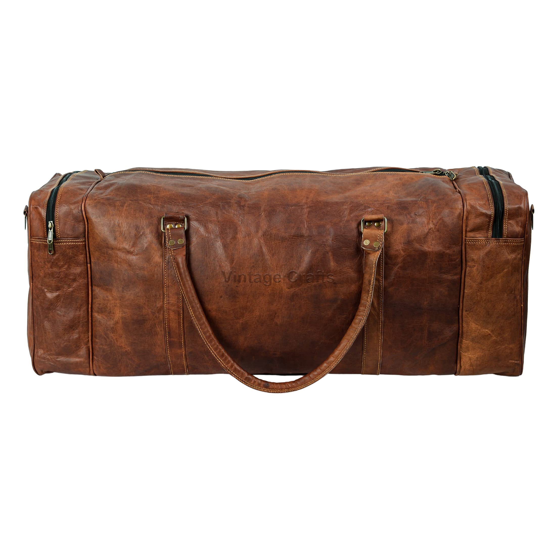 Premium 32 Inch Large Leather Duffel Bag for Travel, Gym & Weekender - Single Pocket Carry-On Tote for Men & Women | Ideal for Business Trips, Sports Gear & Overnight Stays