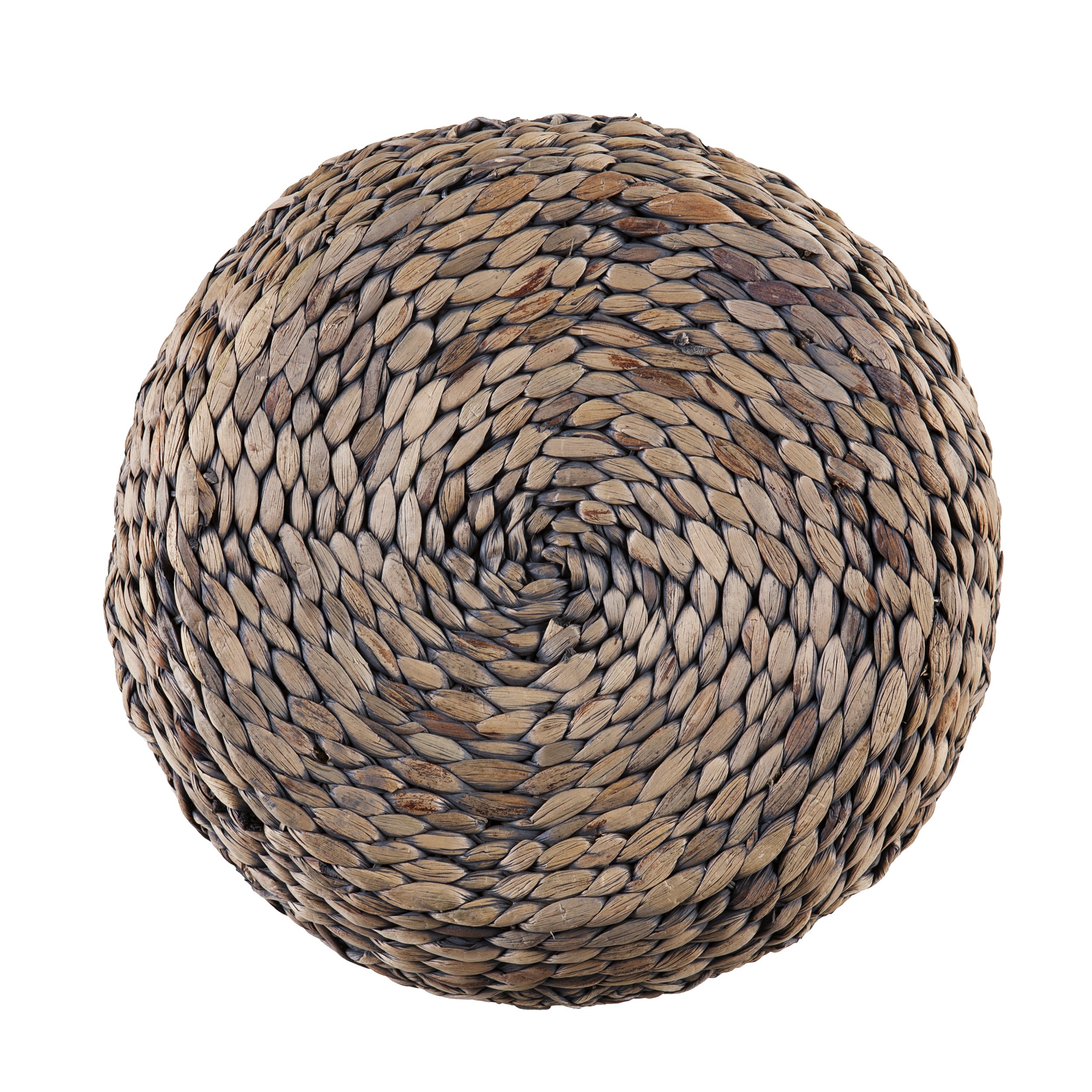 SEI Furniture Round Woven Fiber Seat Stool Set - Bohemian Style Decorative Stools - Natural Hyacinth Material - Perfect for Living Room, Bedroom, or Outdoor Patio Decor