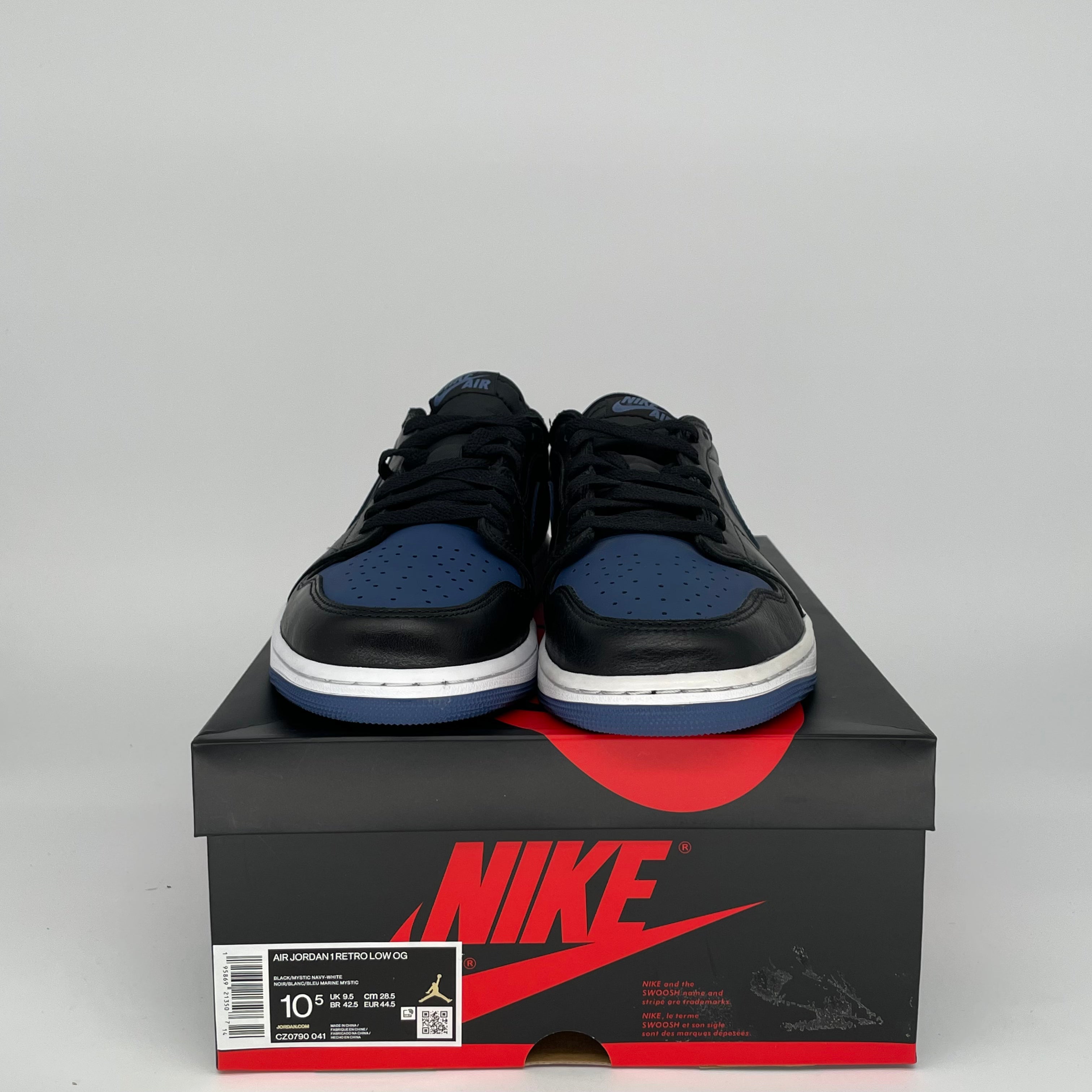 **Air Jordan 1 Low Mystic Navy Men's Sneakers - Size 10.5 (CZ0790-041) | Casual & Streetwear Style for Everyday Wear**