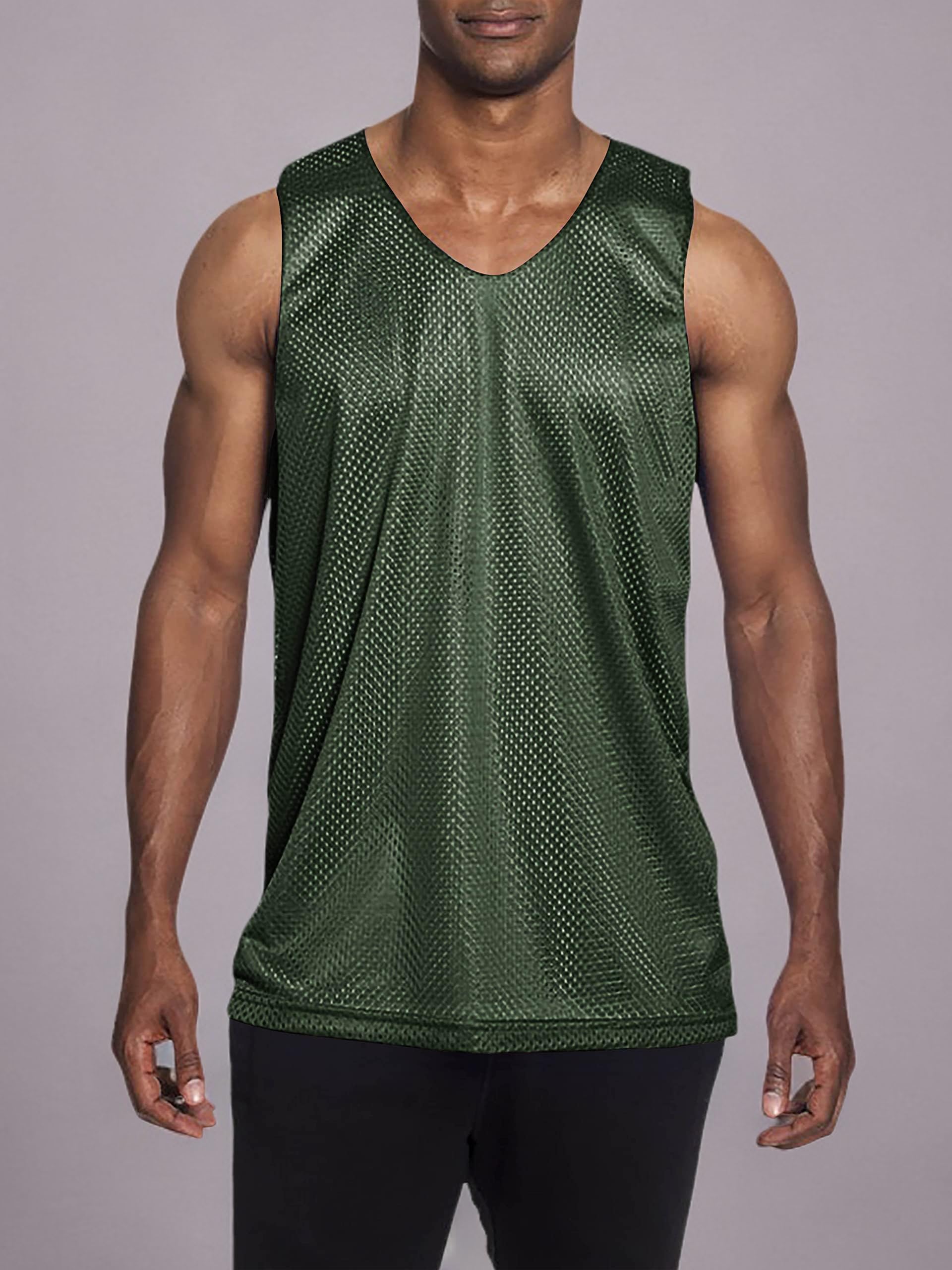 Men's Reversible Basketball Jersey - Premium Moisture-Wicking Mesh Tank Top for Sports & Streetwear - Gym, Pickup Games, Team Uniforms, Casual Wear