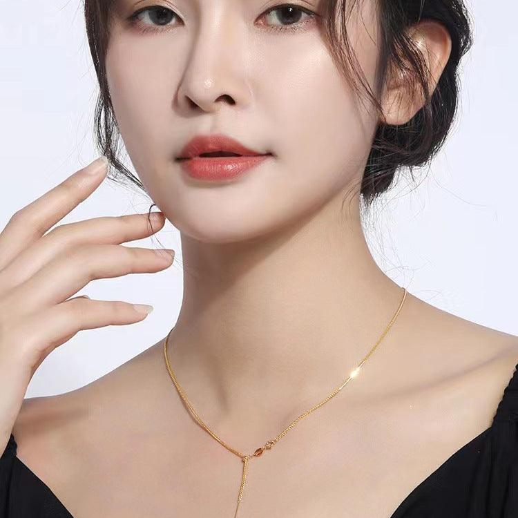 Elegant 18K Gold Slim Bar Pendant Necklace for Women - Perfect for Everyday Wear, Date Nights & Special Occasions