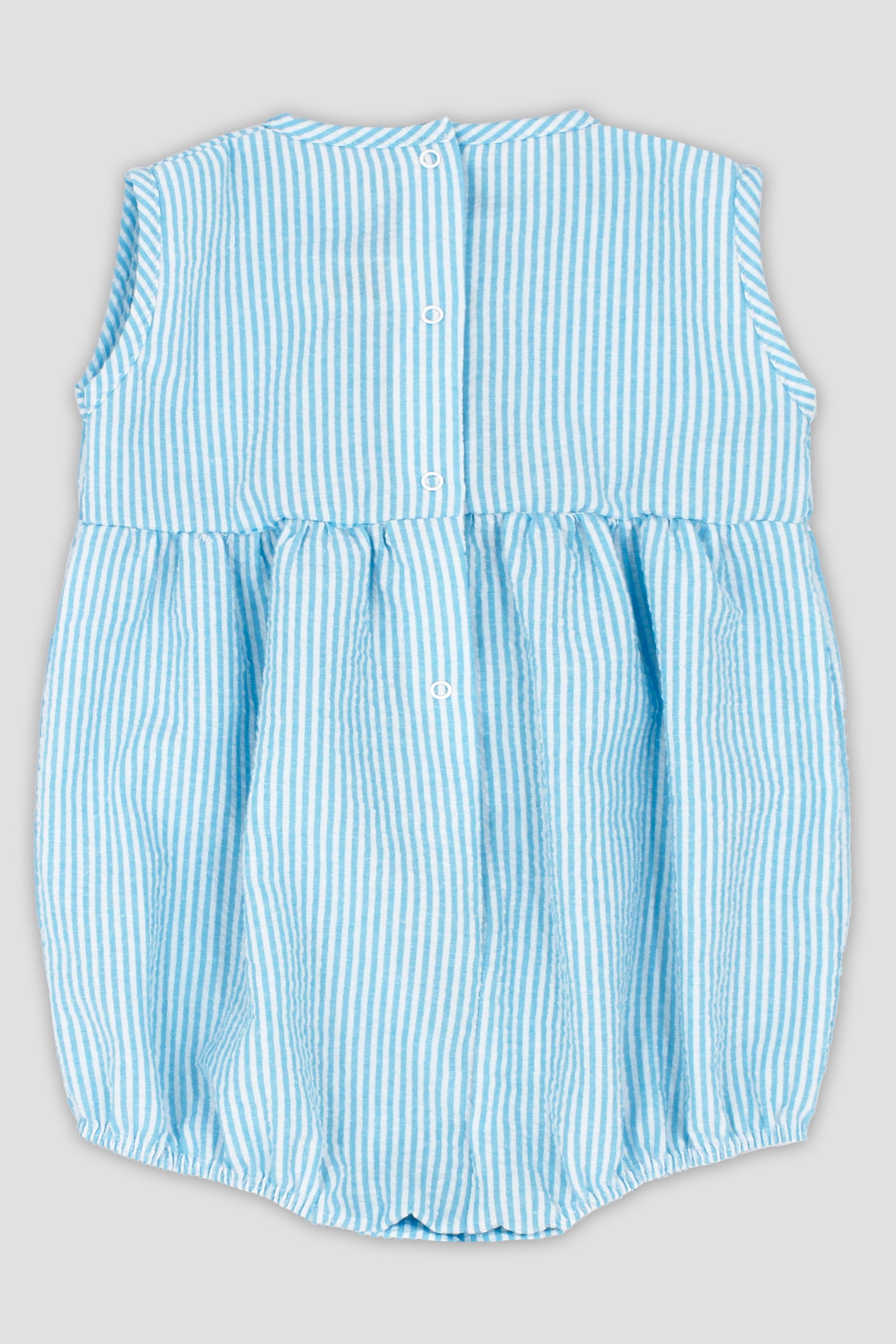 Riley Turquoise Striped Romper - Women's Summer Jumpsuit with Pockets | Perfect for Beach Vacation, Casual Outings & Music Festivals