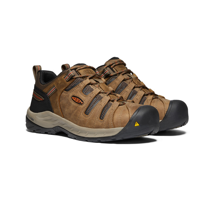 Men's Flint II Steel Toe Work Boots - Shitake/Rust - Durable Safety Shoes for Construction & Outdoor Work