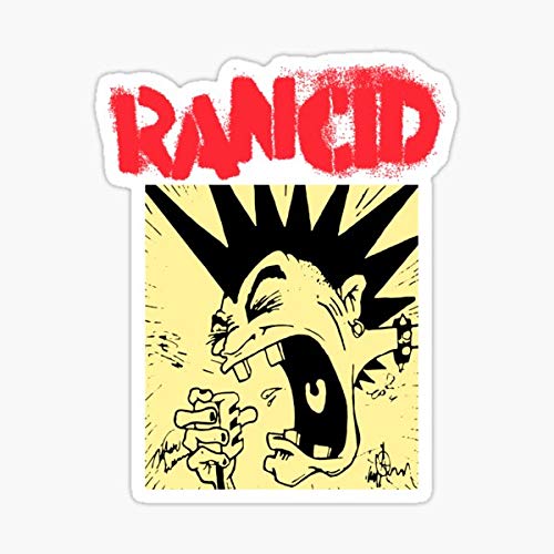 Rancid Men's Screaming Mohawk Sticker - Punk Rock Decal for Cars, Trucks, Laptops & Walls - Waterproof Vinyl Sticker for Windows, Vehicles, Motorcycles & DIY Projects - Perfect for Music Fans, Skateboarders & Punk Enthusiasts