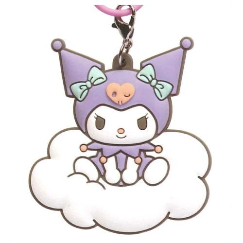 Sanrio Characters Cute Cloud Rubber Charm Keychain - 2 Inch Adorable IP4 Key Ring for Backpacks, Bags & Gifts - Kawaii Anime Accessories for Fans & Collectors
