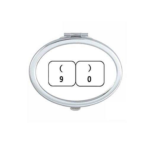 DIYthinker Art Deco Keyboard Symbol 90 Fashion Mirror - Portable Folding Double-Sided Makeup Mirror with Glasses Holder | Perfect for Travel, Home Vanity & Office Desk Accessories