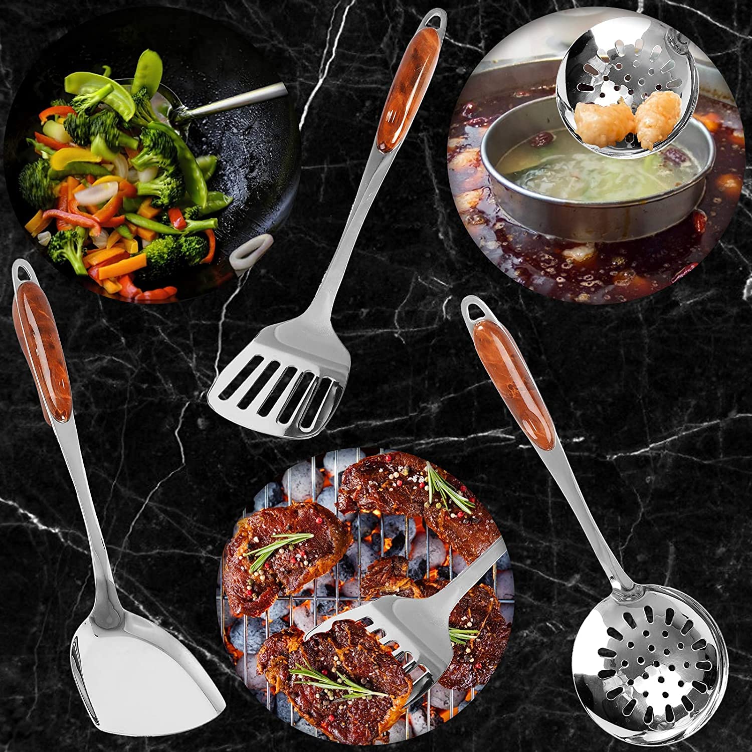 NAIDEV Stainless Steel Slotted Turner Flipper - Professional Kitchen Cooking Utensil for Pancakes, Eggs, Burgers & More - Durable Pancake Spatula for Grilling, Frying & Baking - Perfect for Home Chefs & Restaurants
