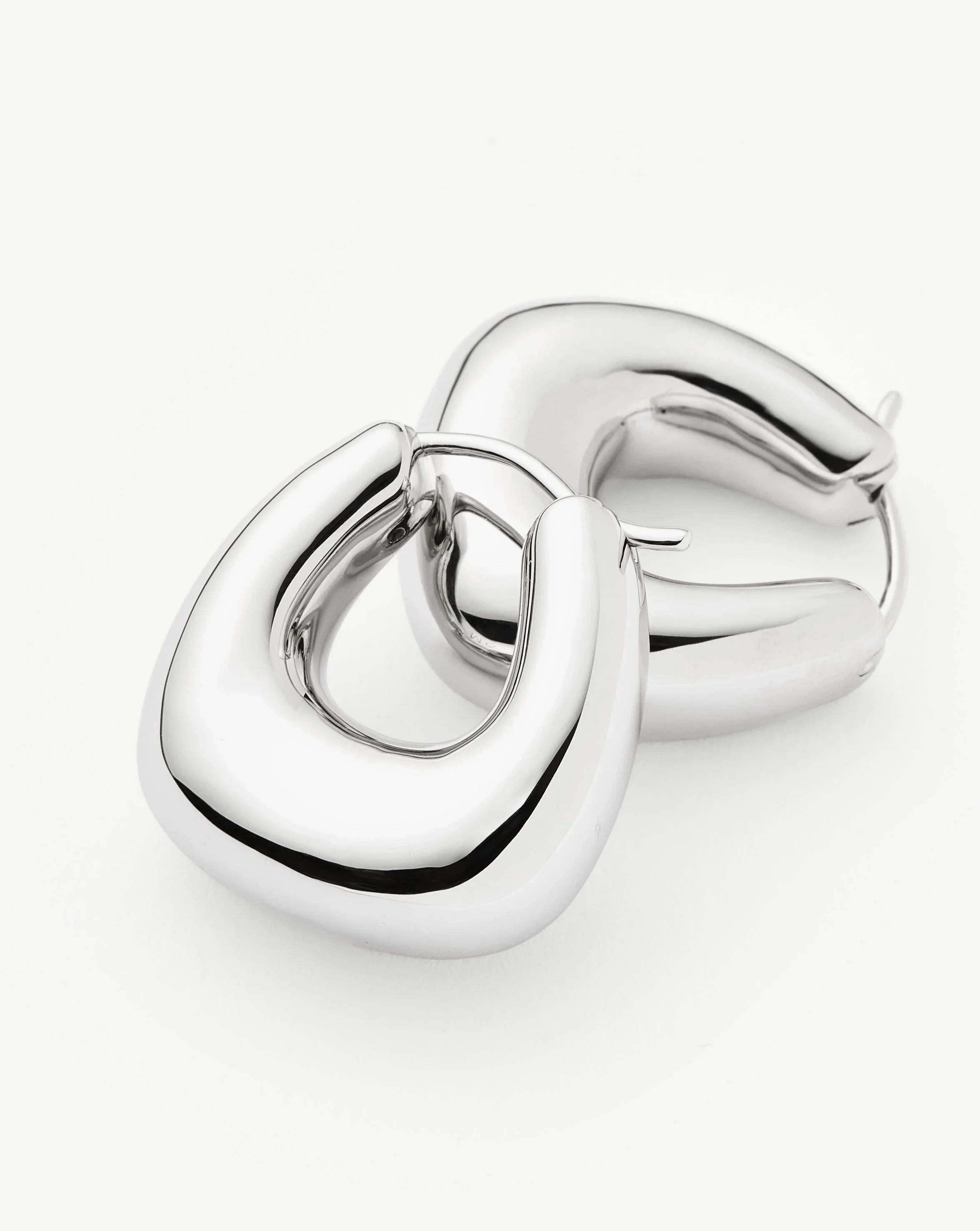 Stylish Sculptural Chubby Small Hoop Earrings - Silver Plated Dainty Jewelry for Women | Perfect for Everyday Wear, Date Night & Office Outfits