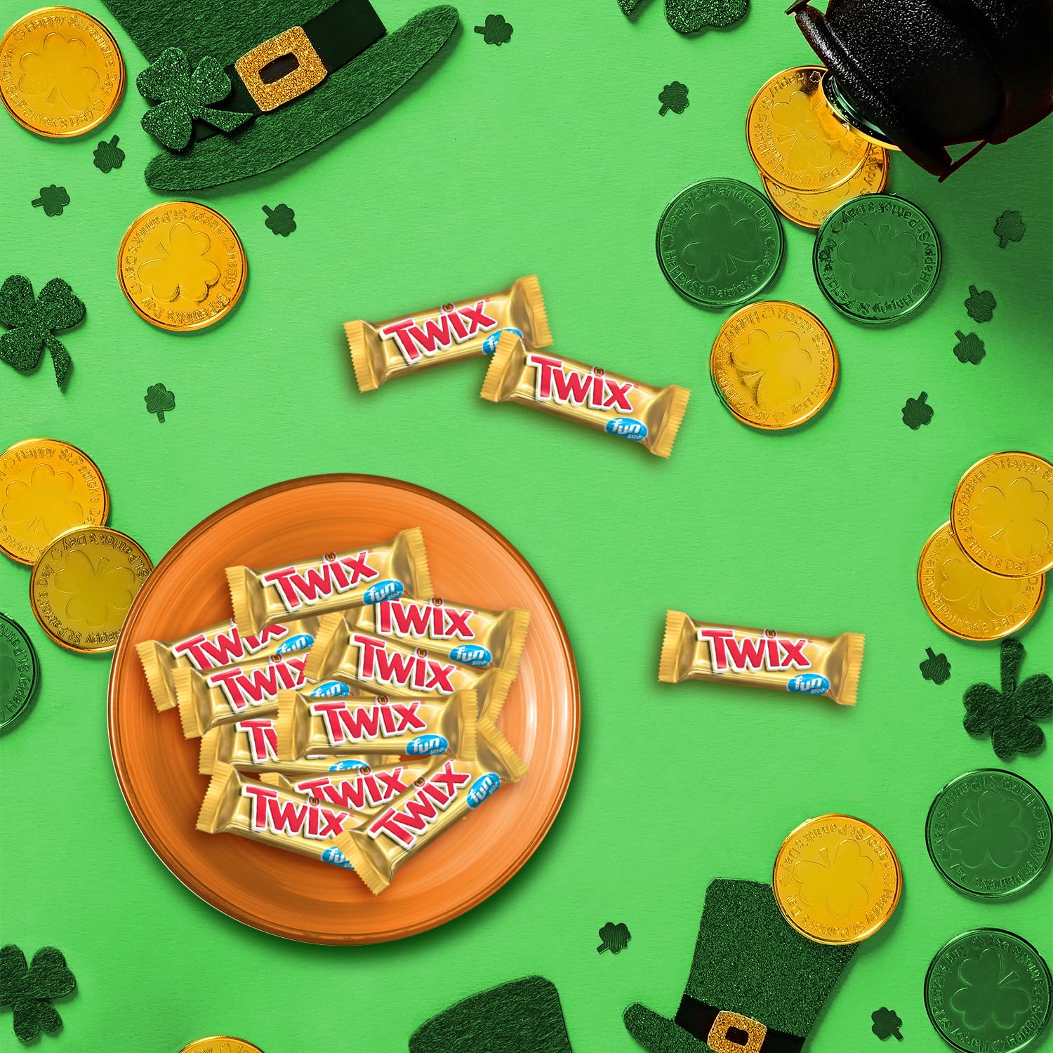 TWIX Fun Size Milk Chocolate Caramel Candy Bars - 18.28 Oz Bulk Bag (50 Pieces) | St Patrick's Day Treats, Party Favors, Halloween Candy, Office Snacks & Gift Ideas