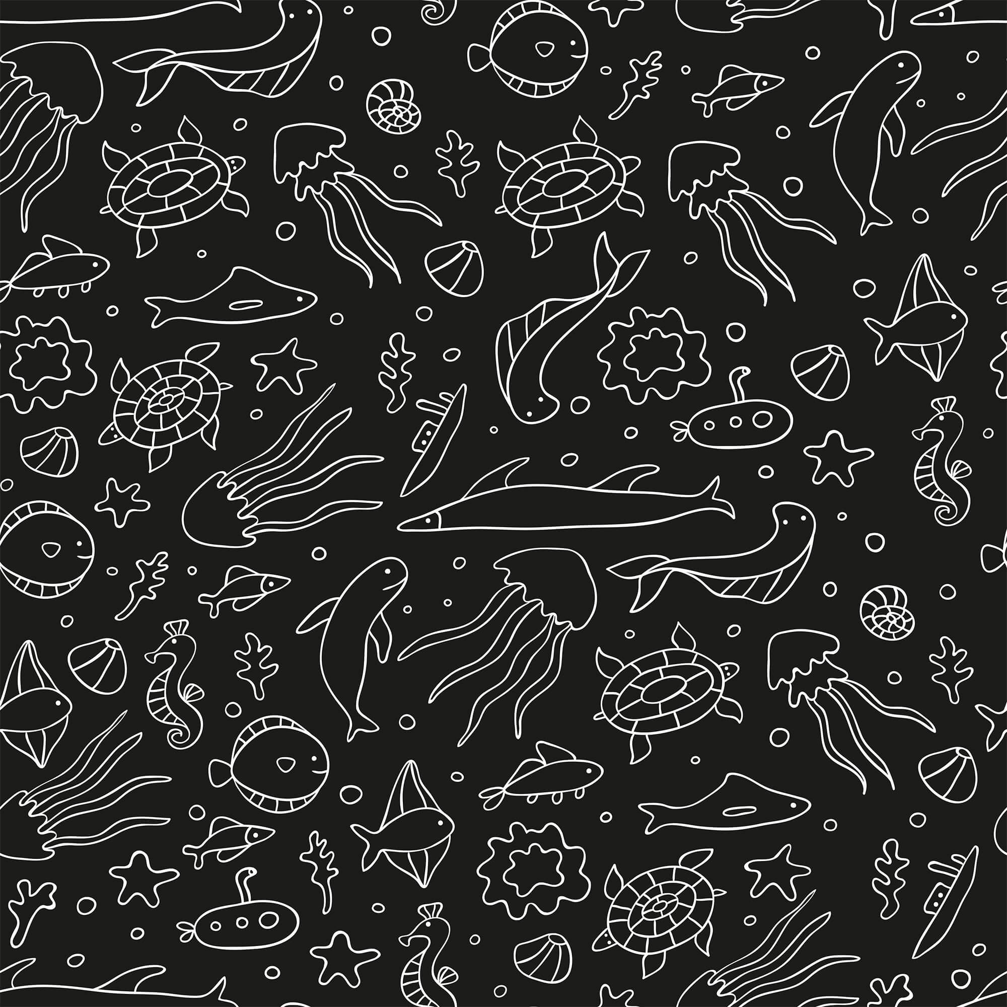 White Fish Nautical Peel and Stick Removable Wallpaper - Self-Adhesive Decorative Wallpaper for Bedroom, Bathroom, Nursery & Office Decor
