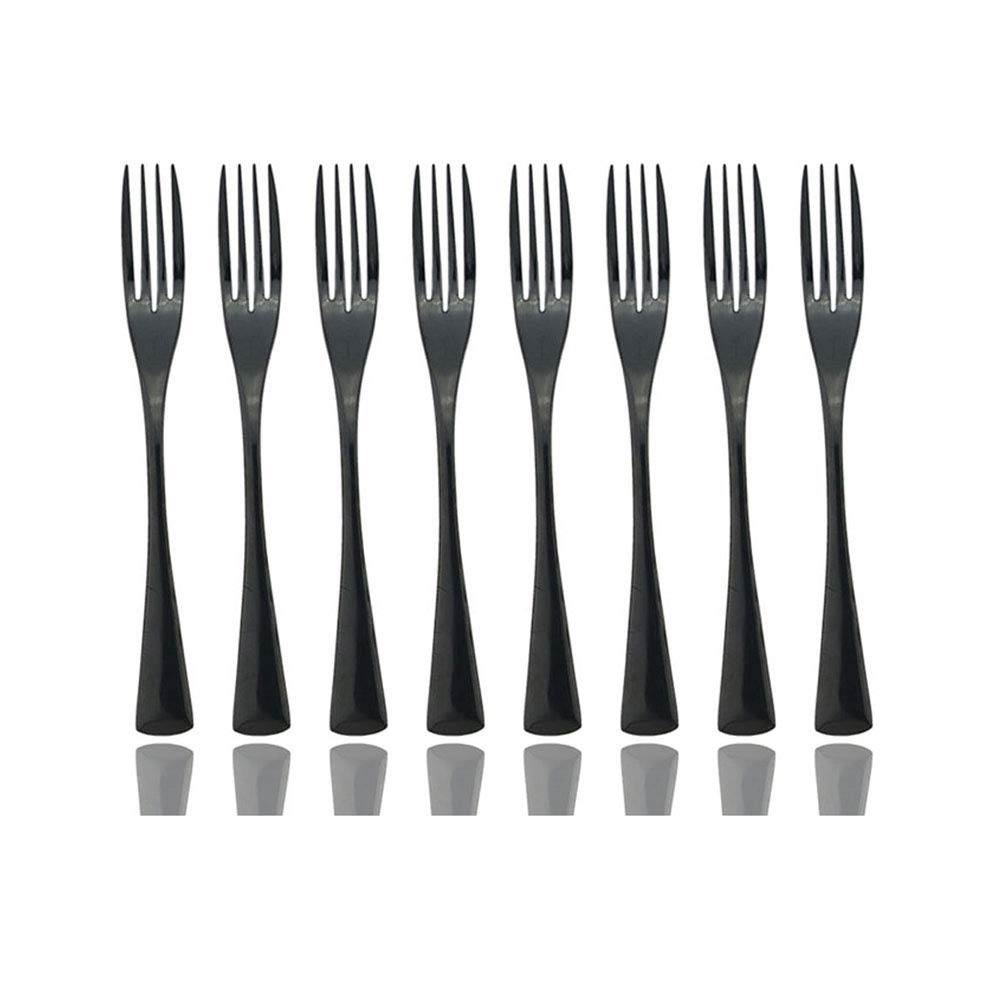 JASHII 8-Piece Stainless Steel Flatware Set - Shiny Mirror Polished Dessert & Salad Forks, Heavy Weight Silverware for Kitchen & Dining | Perfect for Dinner Parties, Restaurants & Home Use