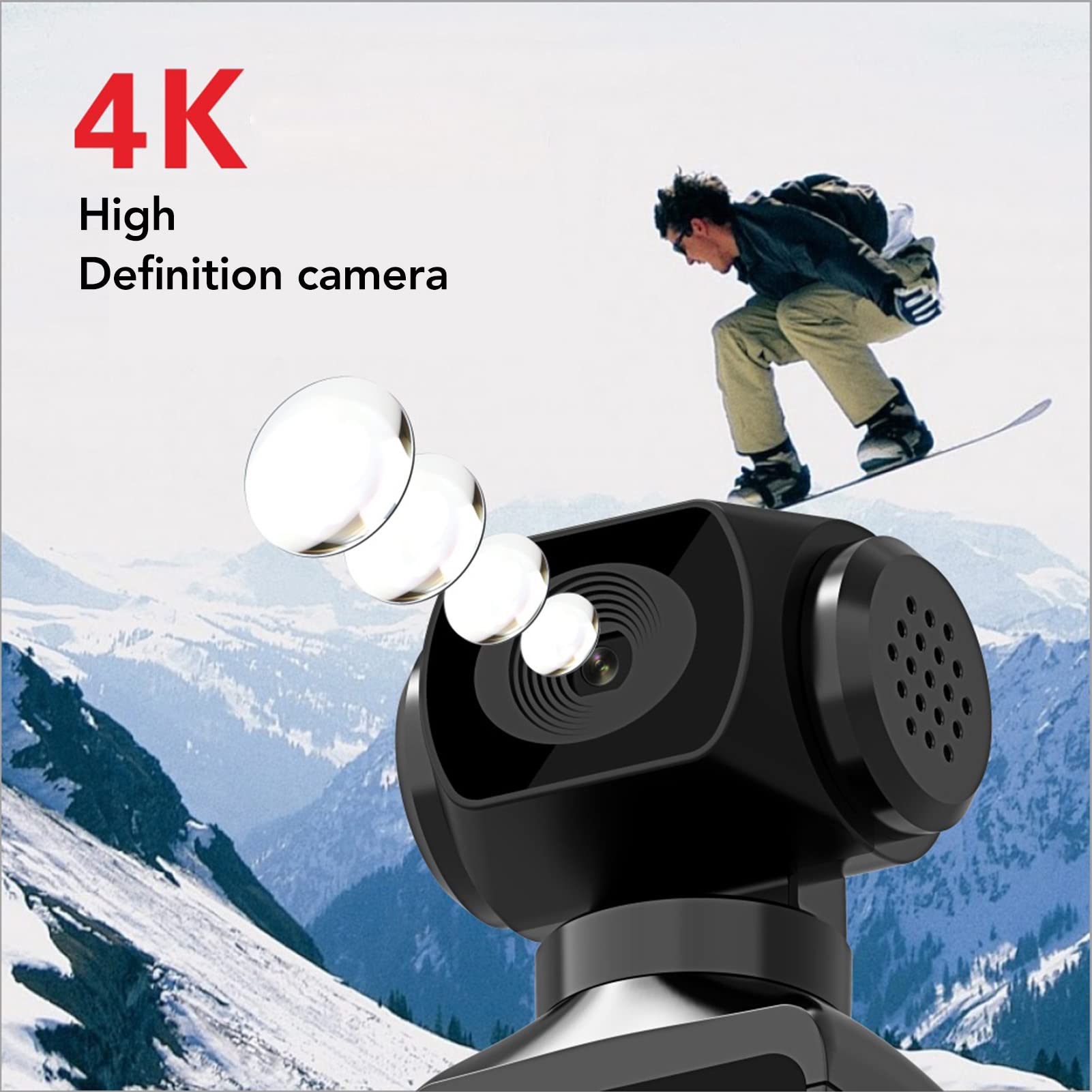 4K HD Pocket Action Camera with 270° Rotatable Lens & Anti-Shaking - Compact Waterproof Video Camera for Outdoor Sports, Riding, Diving, Vlogging & Adventure Shooting