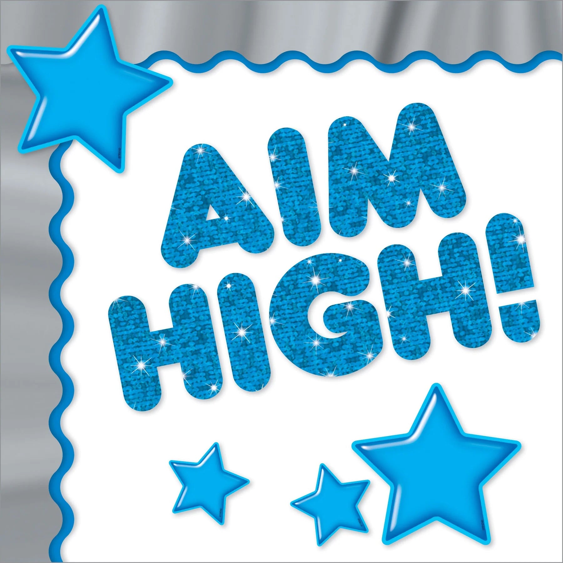 Blue Sparkle 4 Inch Casual Uppercase Ready Letters® - Perfect for DIY Crafts, Scrapbooking, and Home Decor Projects
