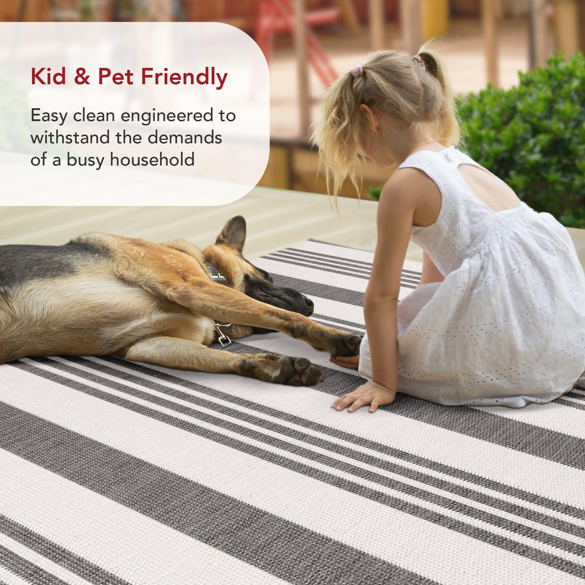 nuLOOM 9' x 12' Outdoor Performance Area Rug - OEKO-TEX Certified, Weather Resistant & High Traffic Rug for Patio, Balcony, Deck - Robin Grey/Beige | Perfect for Outdoor Entertaining & All-Weather Use