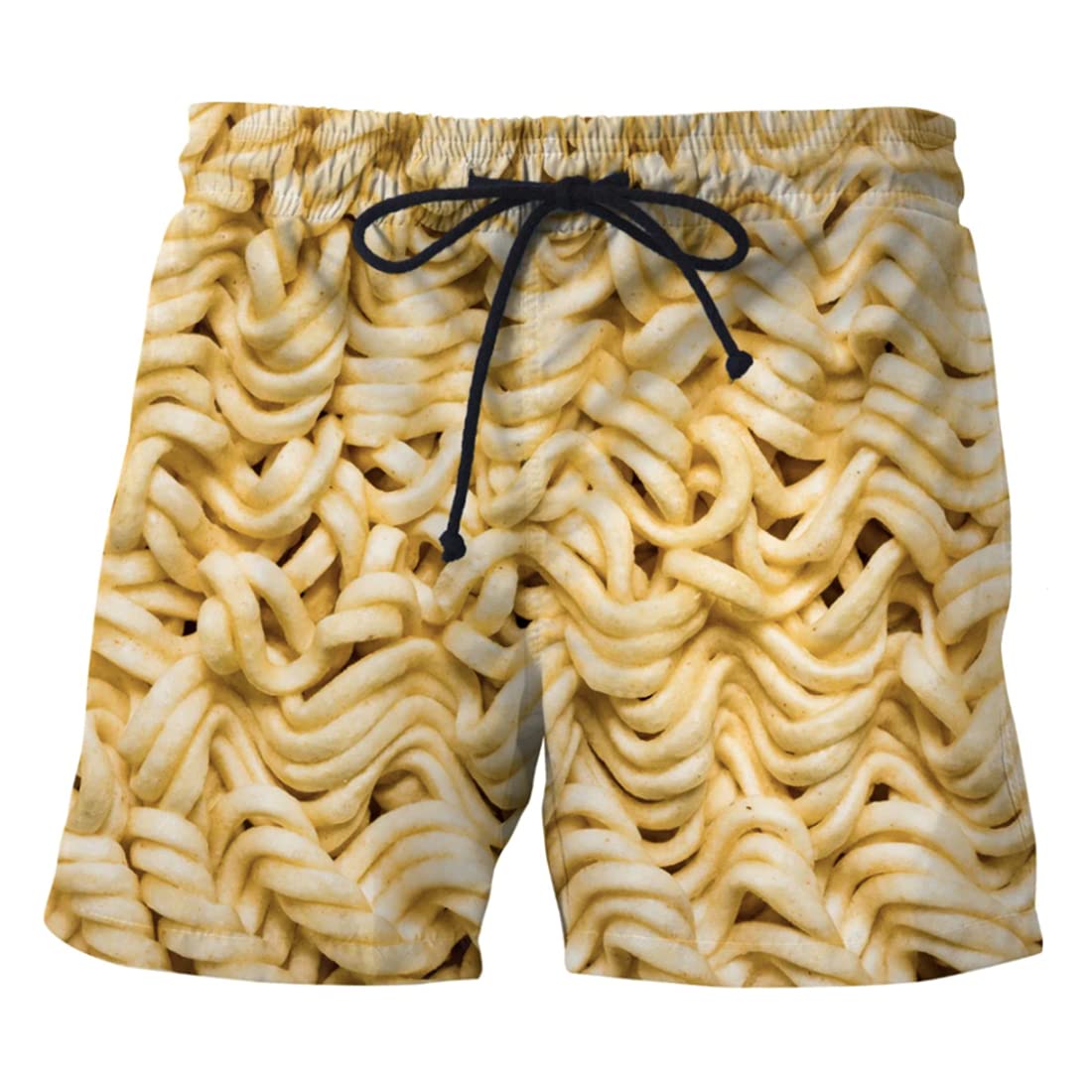 Yummy Men's Swim Trunks - Food Print Swim Shorts for Men with Drawstring - Comfortable Beach Shorts for Swimming, Vacation & Summer Activities