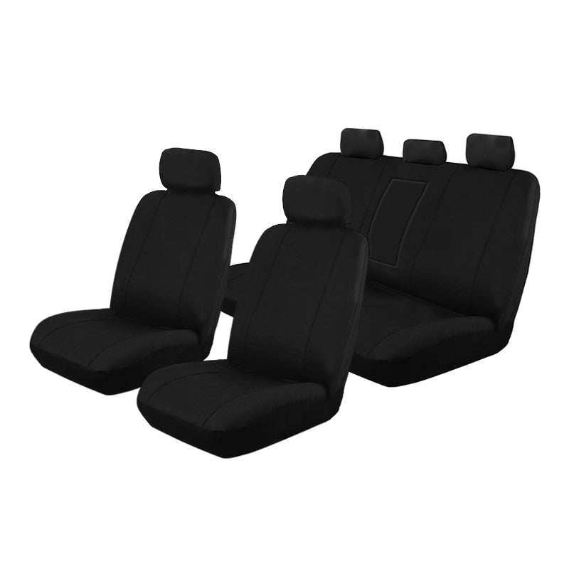 Premium Black Canvas Seat Covers for Mitsubishi Triton Dual Cab MQ/MR (2015-2023) - Airbag Compatible, 2-Row Protection - Perfect for Off-Roading, Work Trucks & Daily Commutes