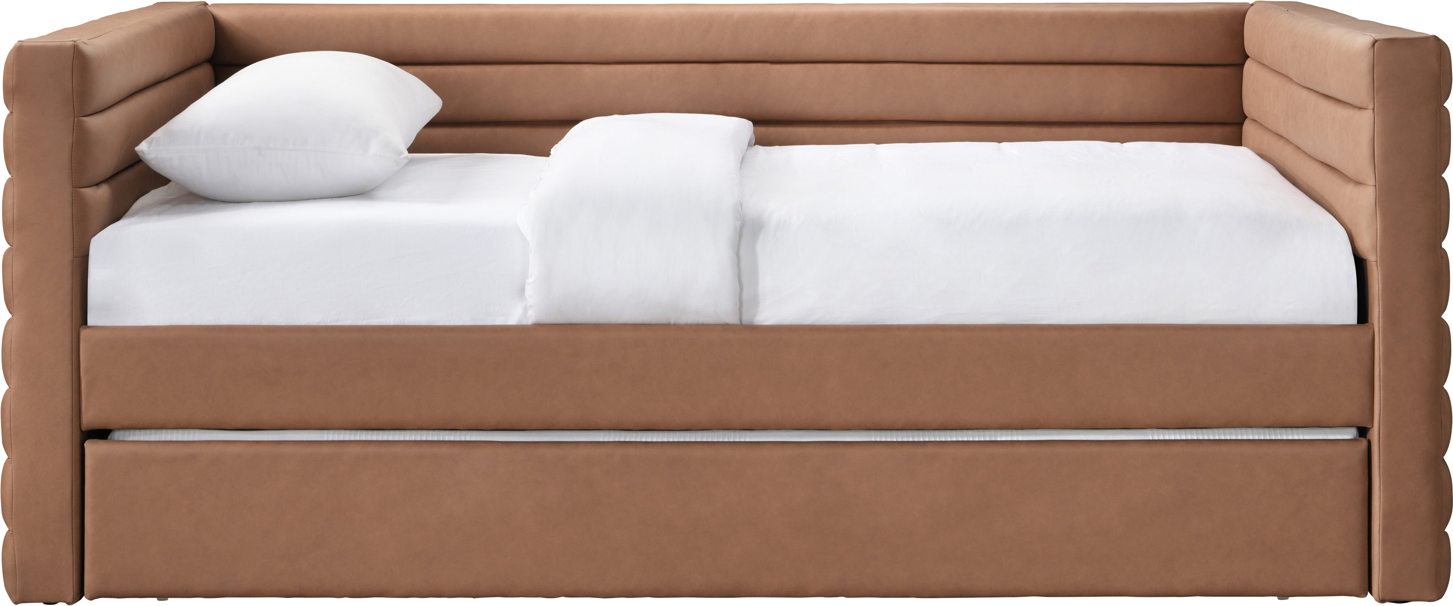 Beverly Vegan Leather Daybed - Modern Faux Leather Sofa Bed for Living Room, Guest Room & Small Spaces | Comfortable Sleeper Couch with Premium PU Leather