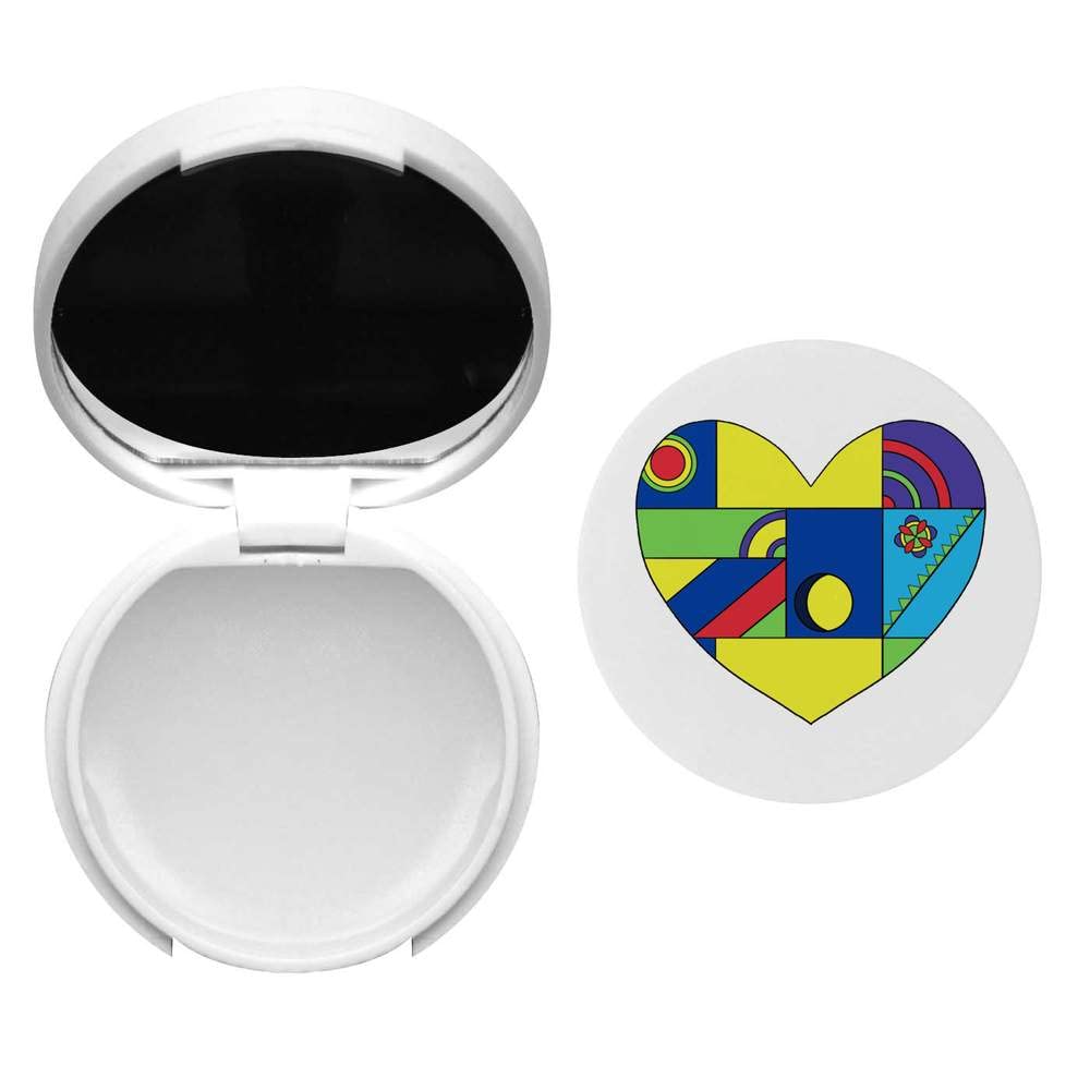 Geometric Heart Shaped Lip Balm with Mirror - Moisturizing & Hydrating Lip Care (BM00024022) - Perfect for Daily Use, Gifts, and Travel