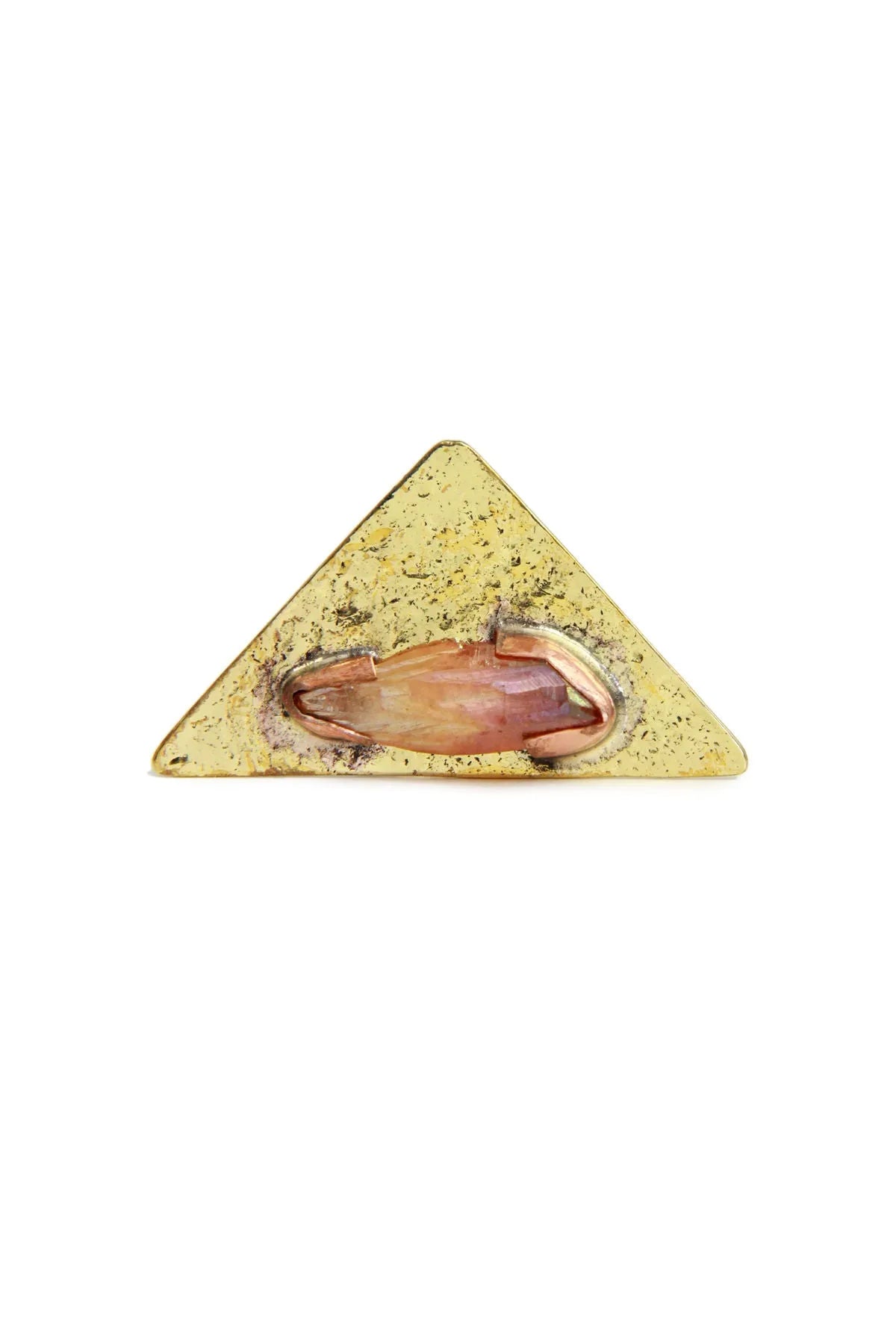 Mystic Rock Crystal Triangle Ring for Women - Elegant Healing Stone Jewelry - Perfect for Meditation, Yoga & Spiritual Gifts