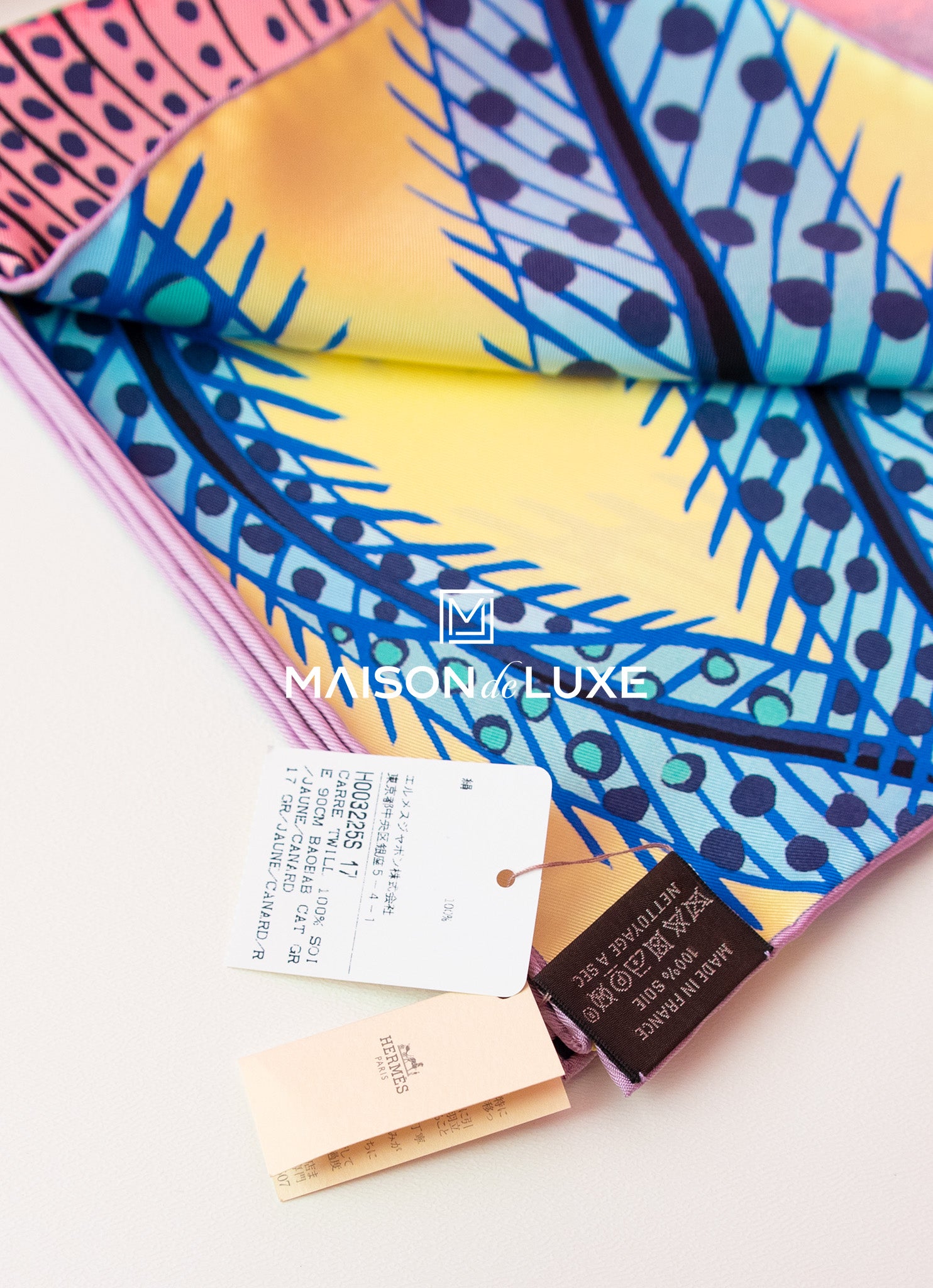 Hermes Baobab Cat Yellow Twill Silk Scarf 90cm - Luxury Designer Scarf for Women, Perfect for Gifts, Parties & Fashion Accessories