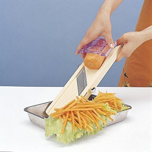 Benriner Japanese Mandoline Slicer for Vegetables & Fruits - Sharp Stainless Steel Blades, Adjustable Thickness, Ivory - Perfect for Salad Prep, Sushi Making & Healthy Cooking