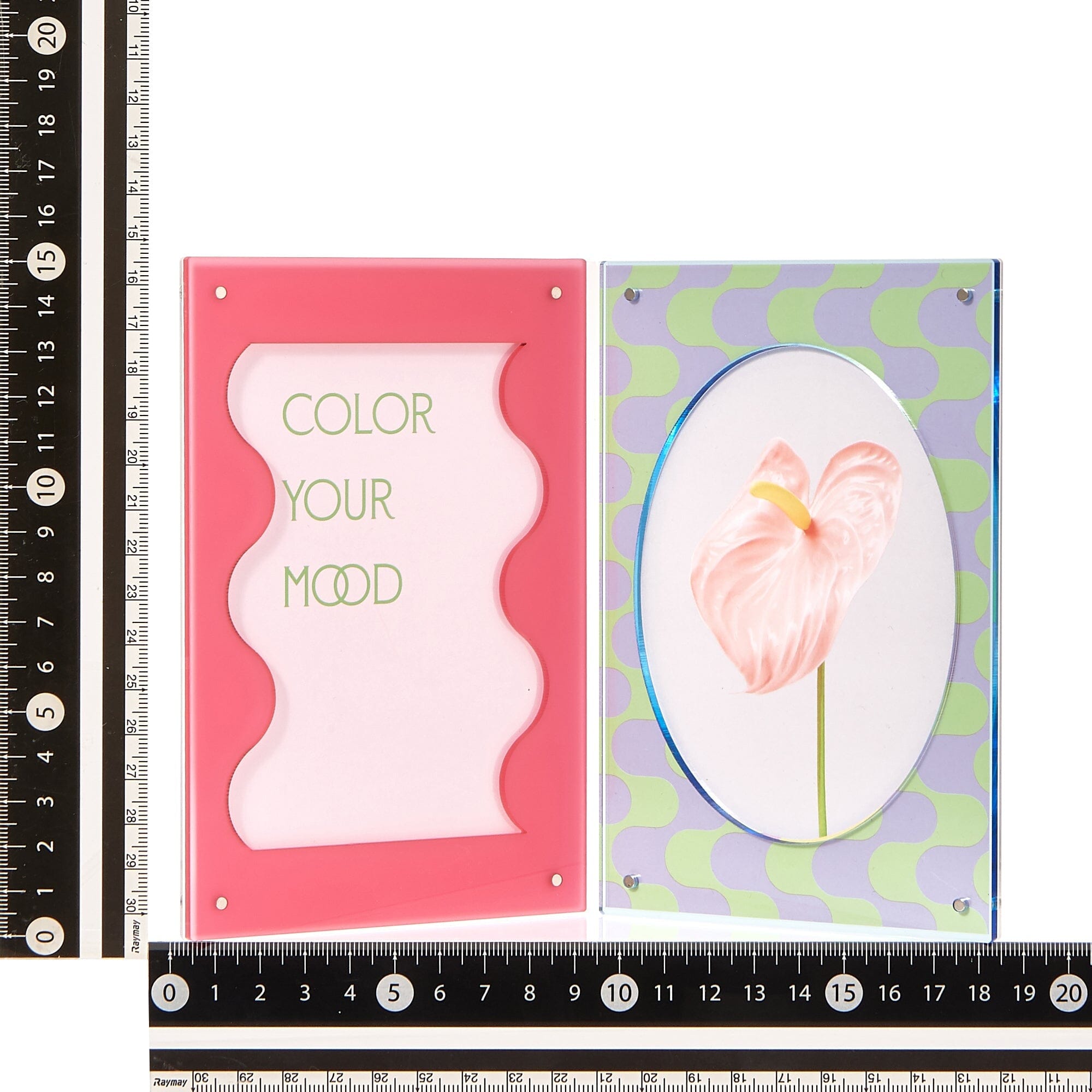 Vibrant Pink and Blue Acrylic Picture Frame - Perfect for Home Decor, Office Display, and Gift Giving